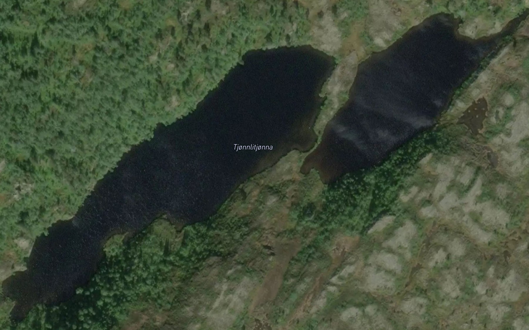 Satellite map of the Tjonnlitjonna