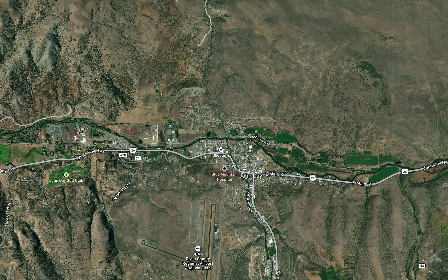 Satellite map of the Canyon Creek