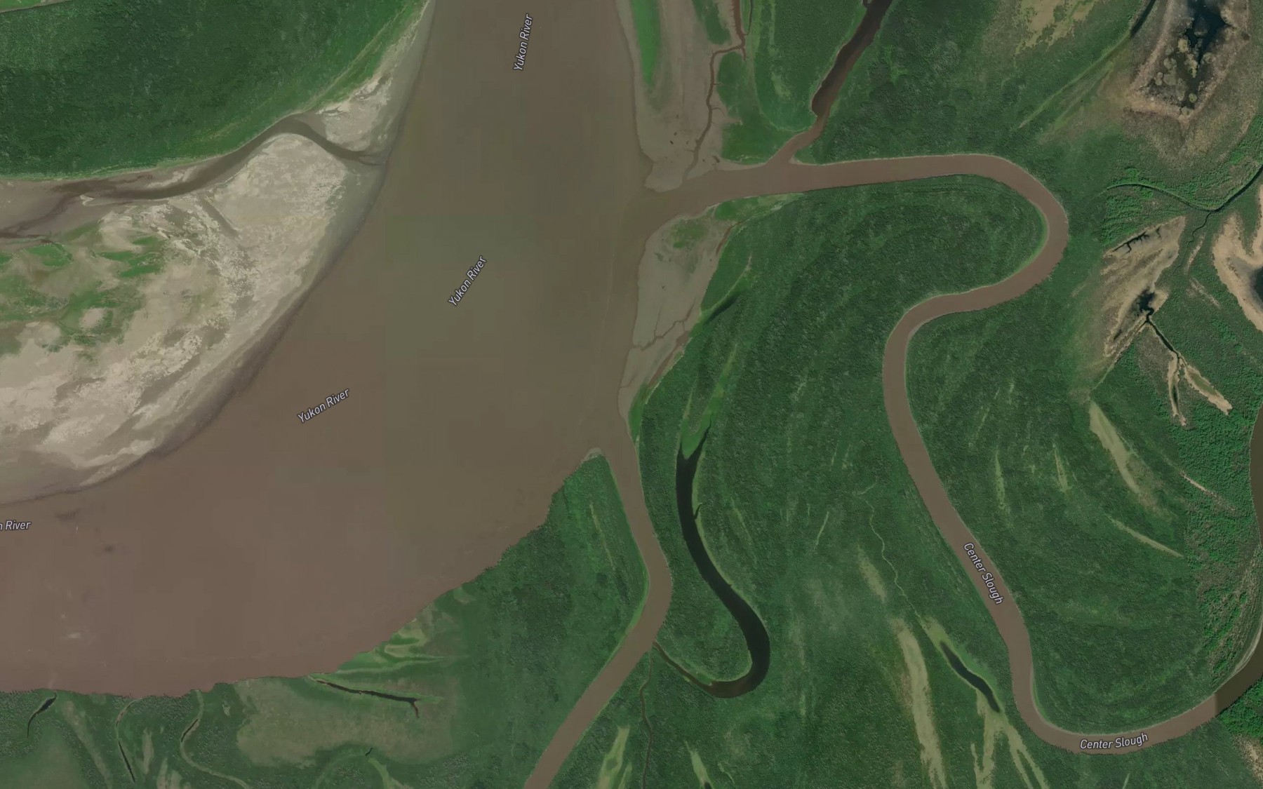 Satellite map of the Reindeer River