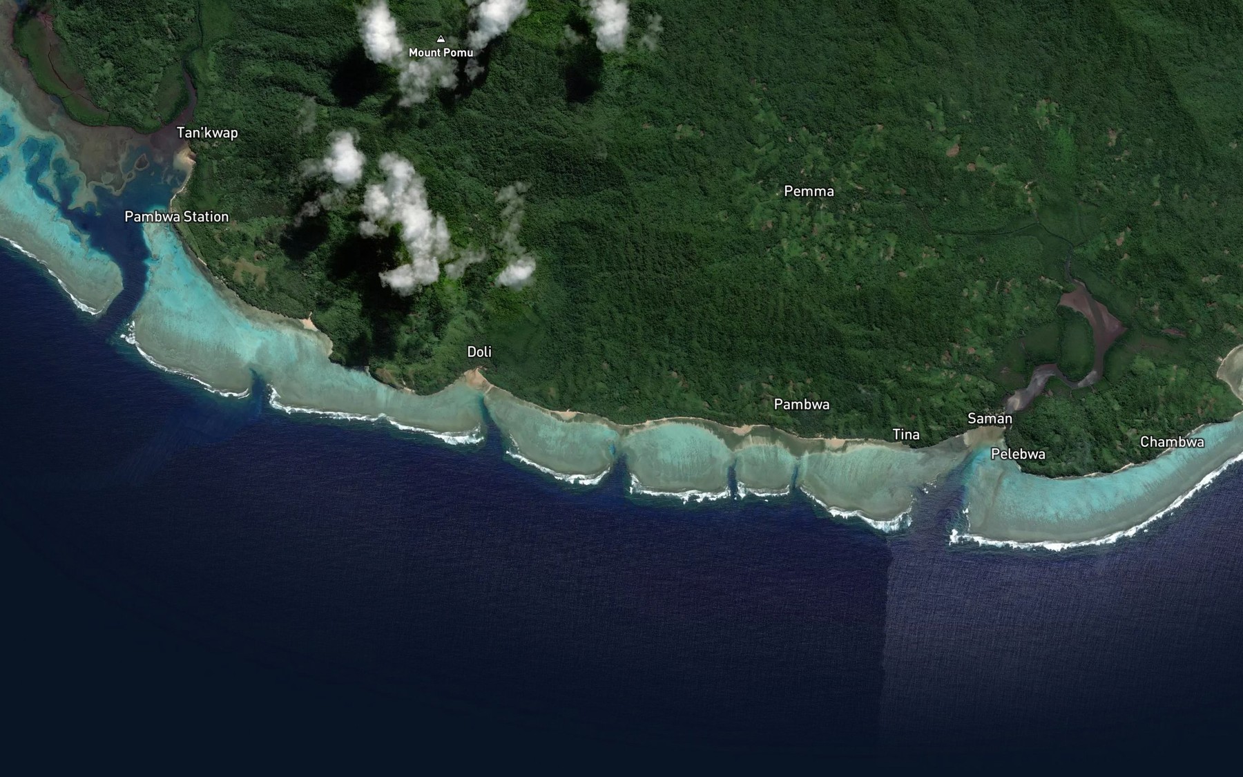 Satellite map of the Gagui Creek