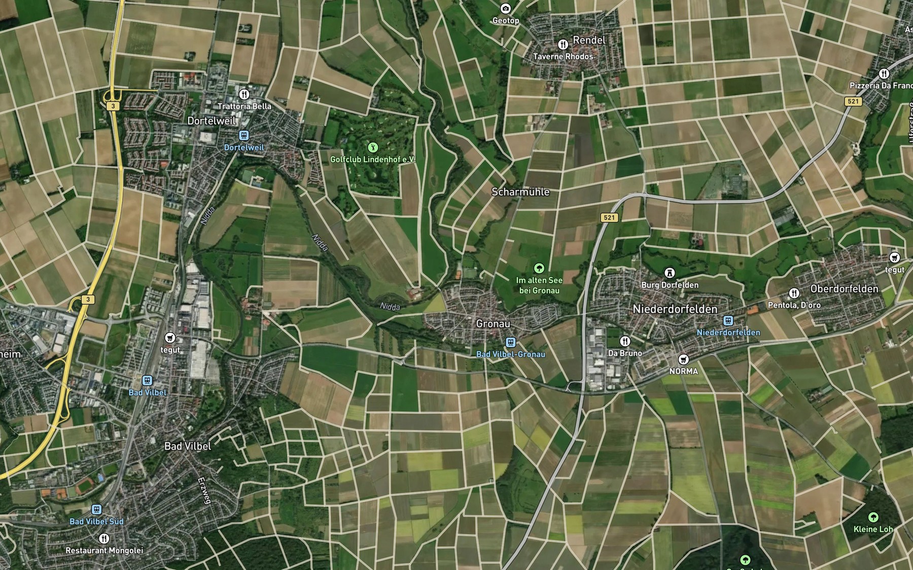 Satellite map of the Nidder