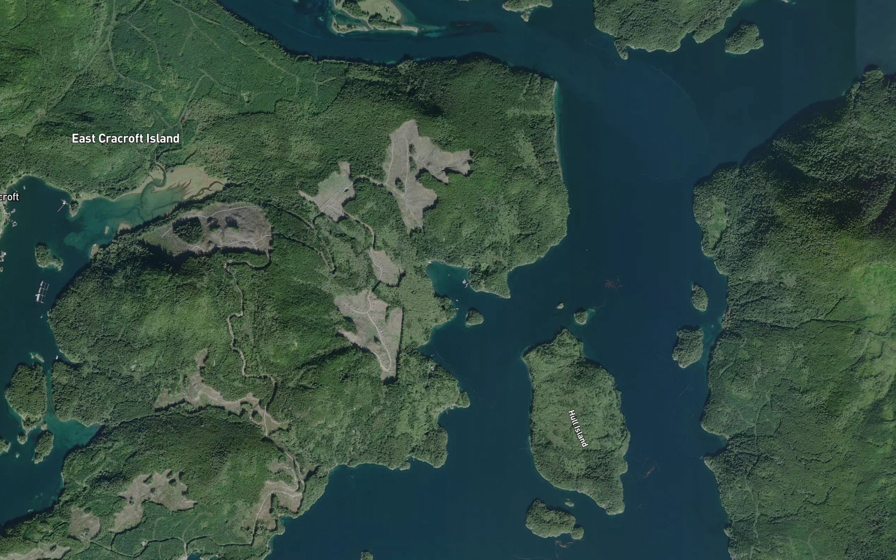 Satellite map of the Burial Cove