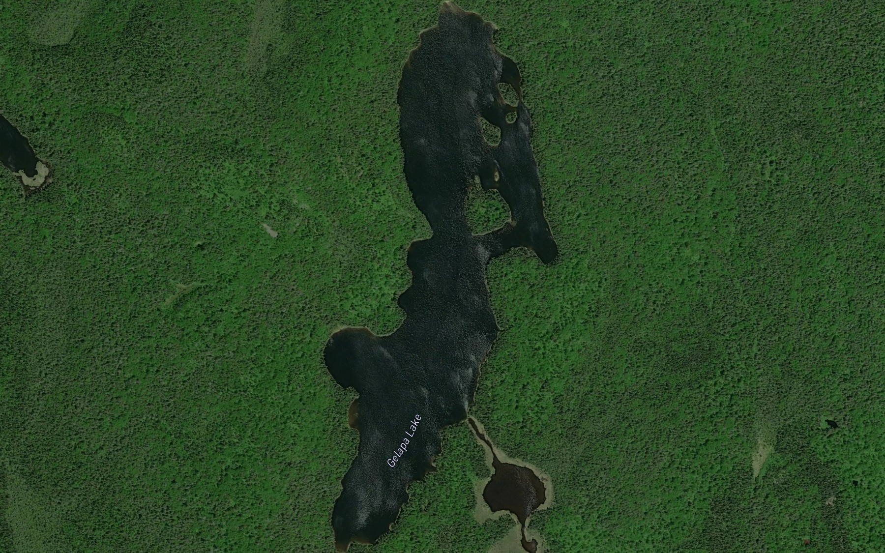 Satellite map of the Gelapa Lake