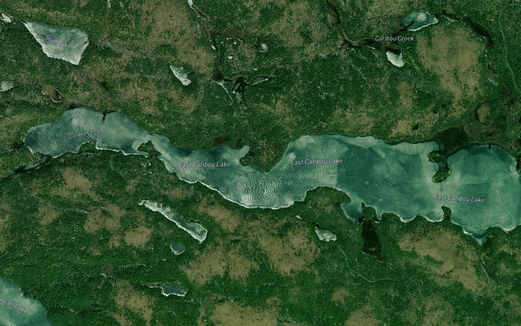 Satellite map of the East Caribou Lake