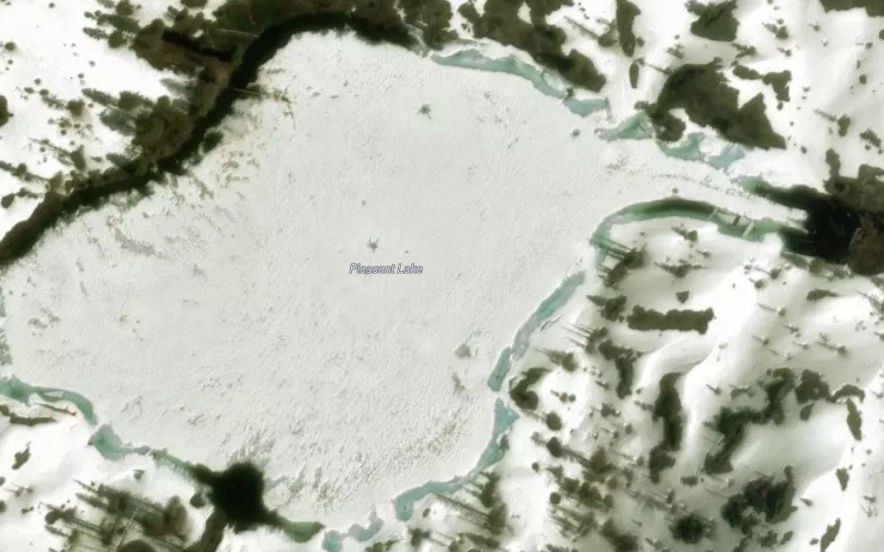 Satellite map of the Pleasant Lake