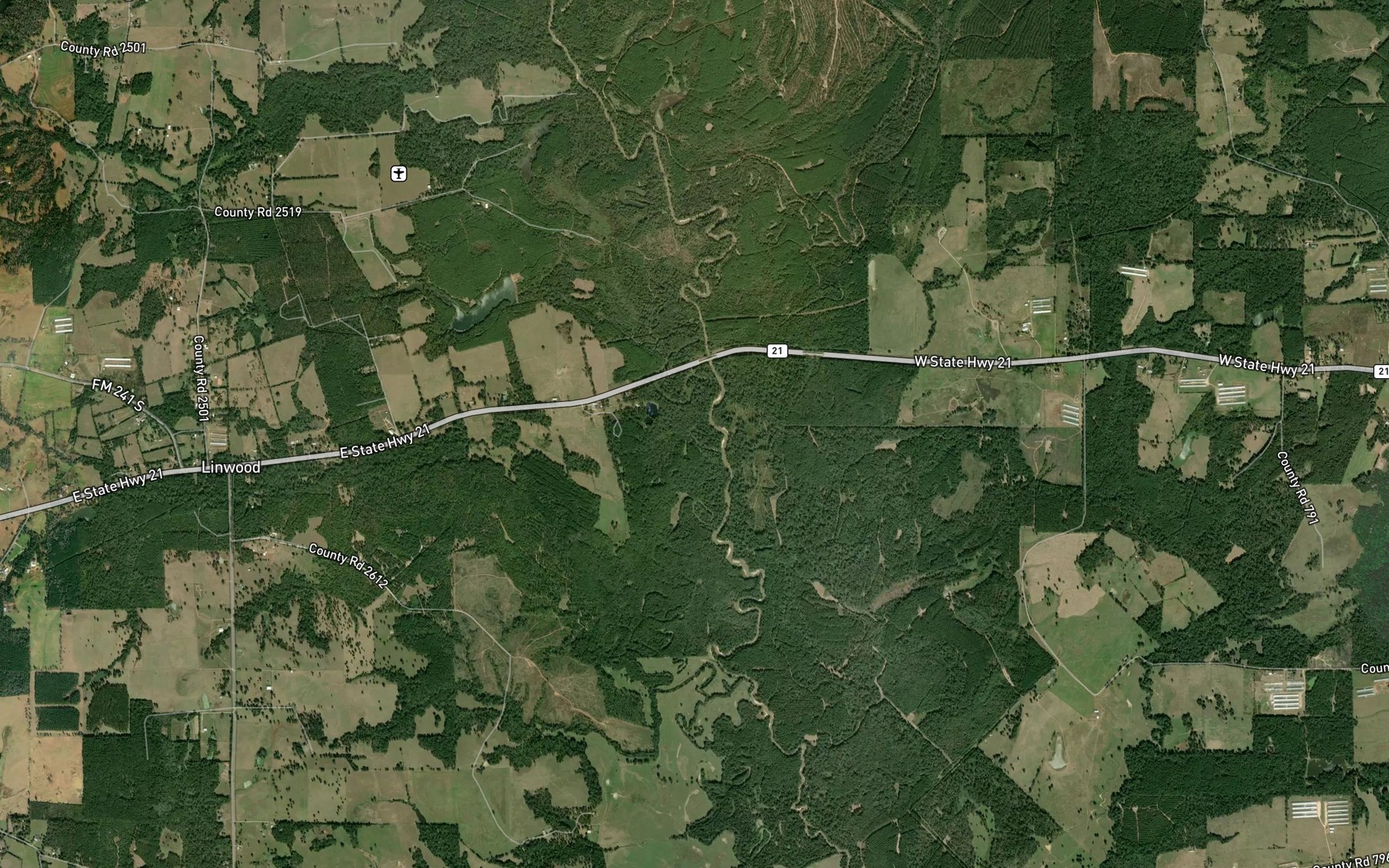 Satellite map of the Allen Creek