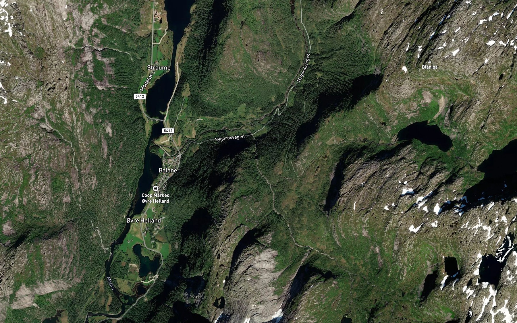 Satellite map of the Fossen