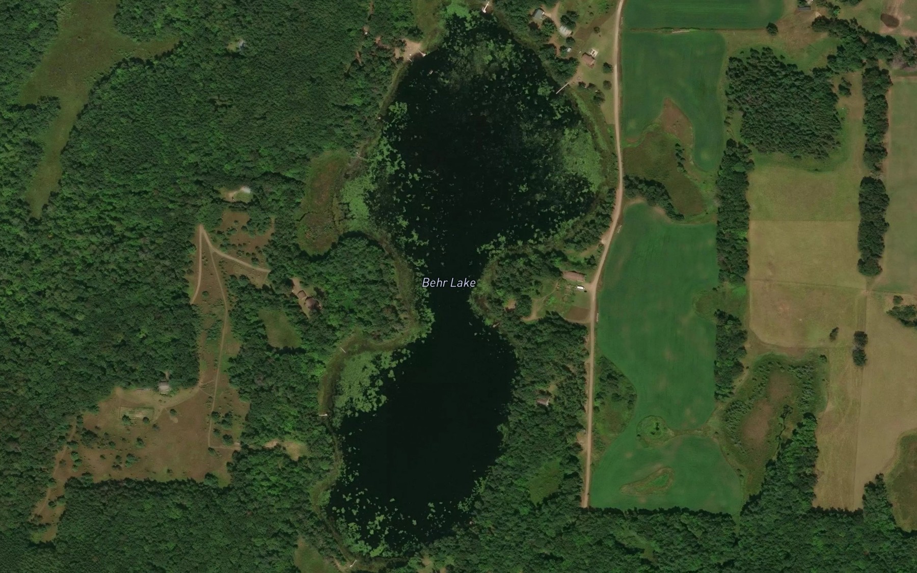 Satellite map of the Behr Lake