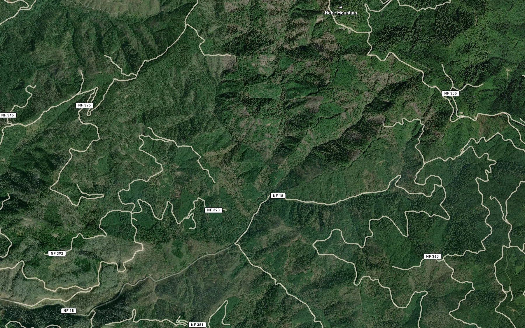 Satellite map of the Saturn Creek