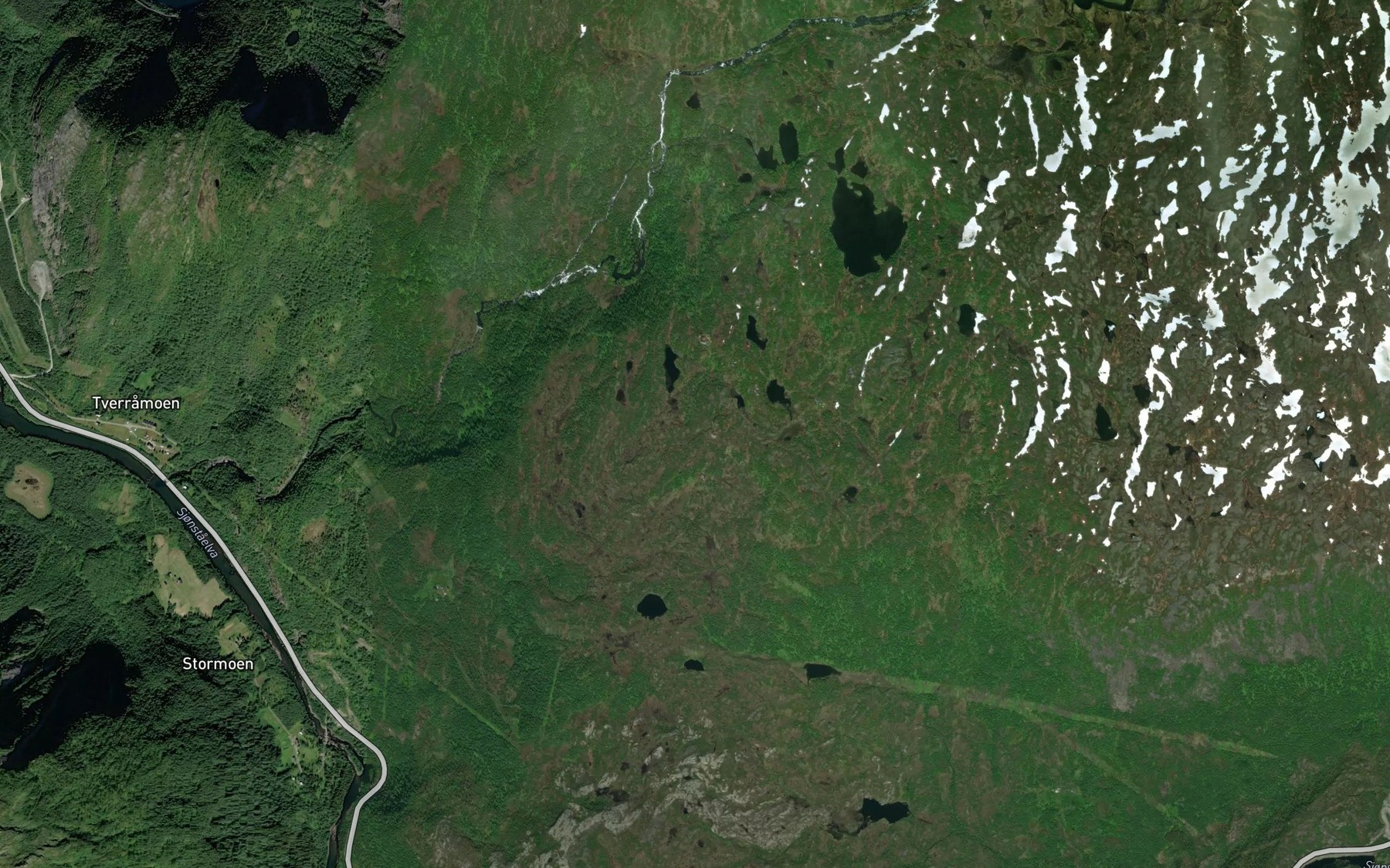 Satellite map of the Geitstibekken