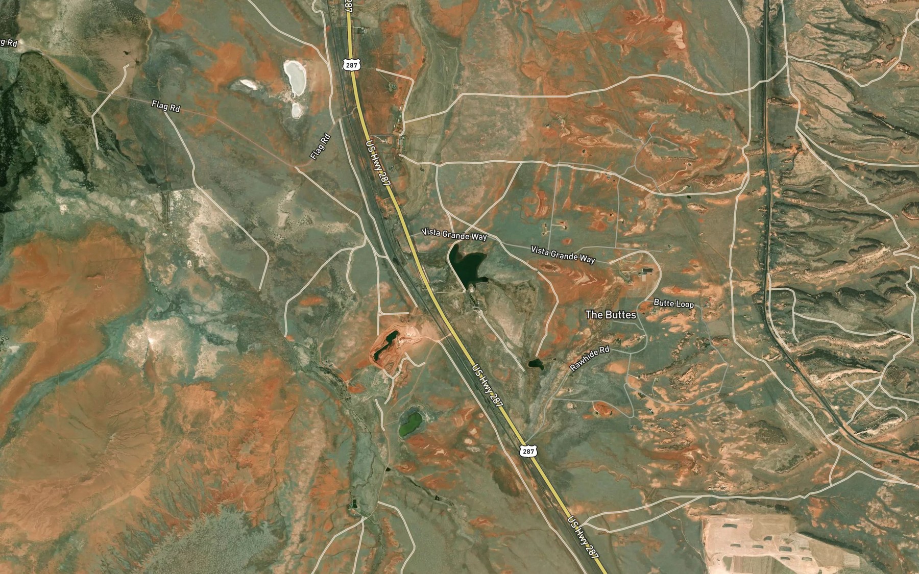 Satellite map of the Leazenby Lake
