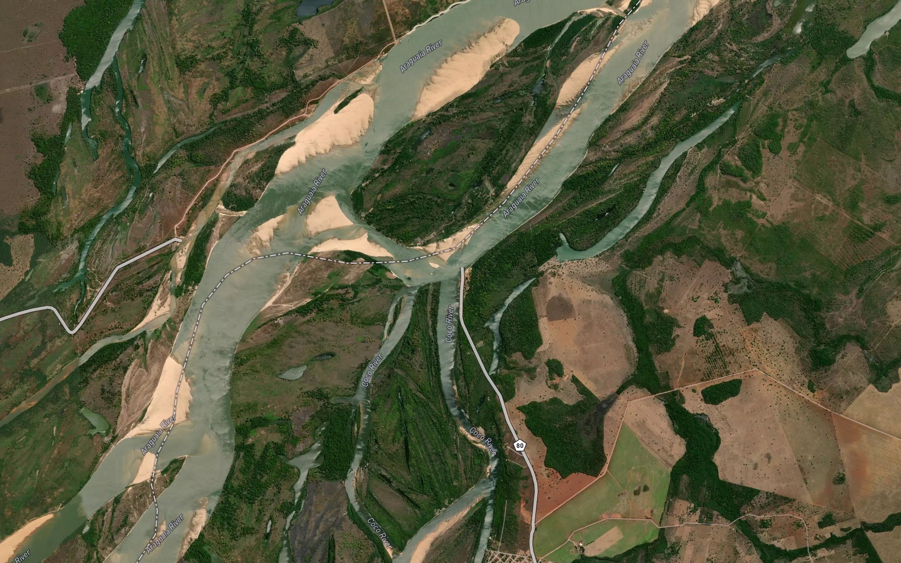 Satellite map of the Rio do Coco