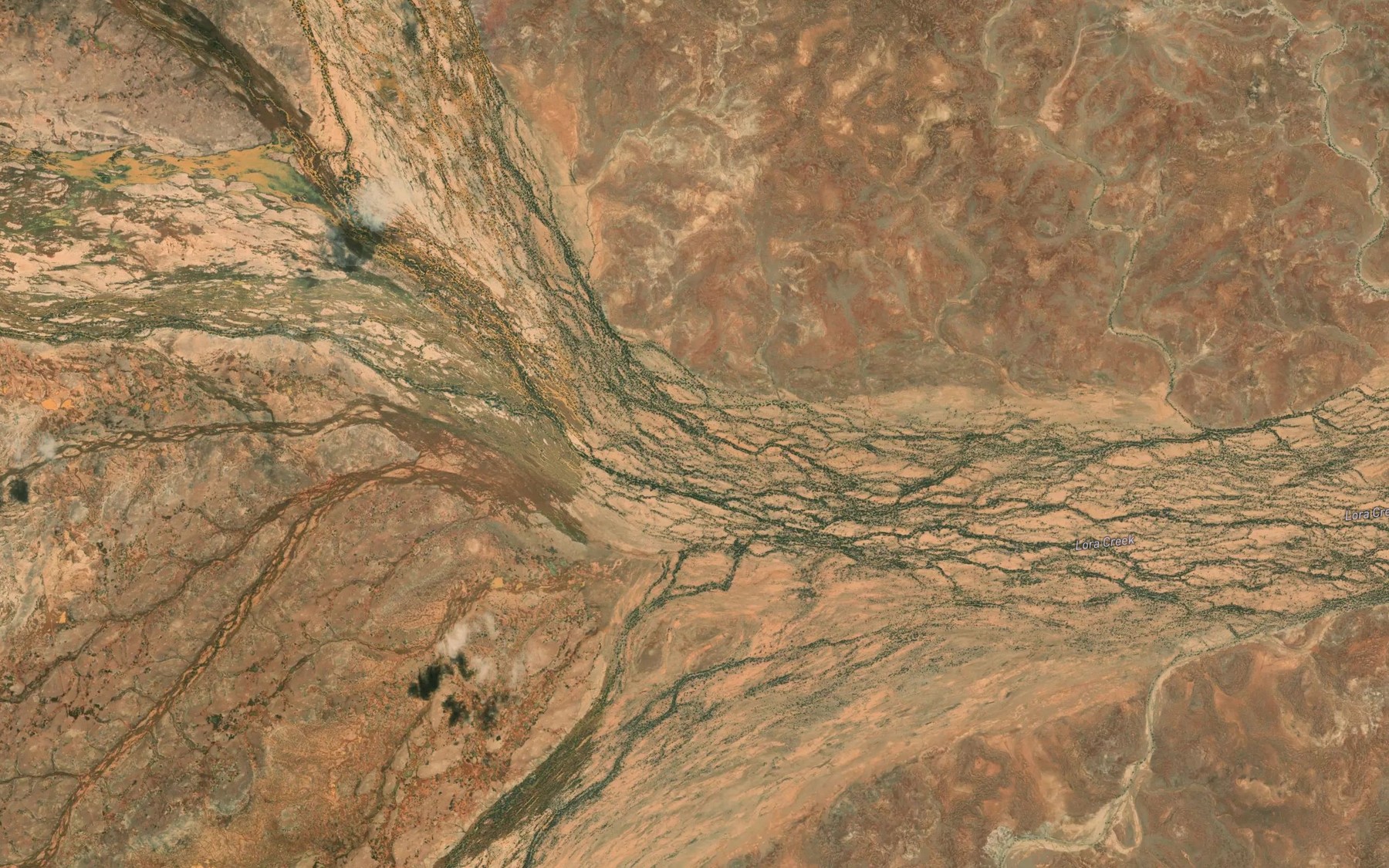 Satellite map of the Evelyn Creek