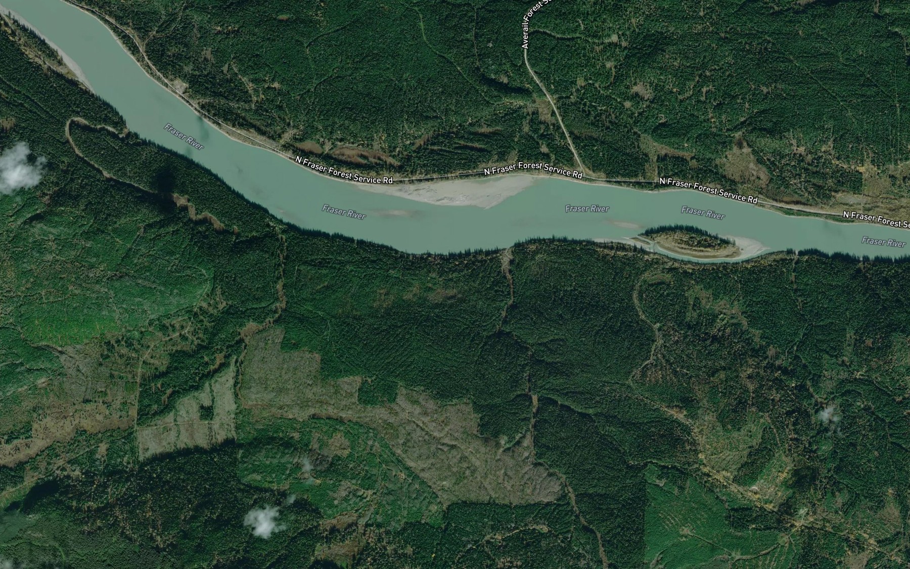 Satellite map of the Charlie Creek