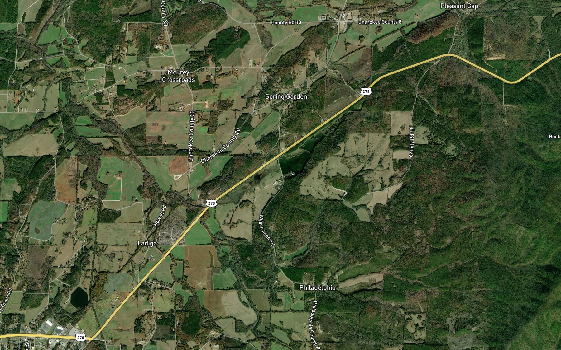 Satellite map of the Lagarde Number 1 Lake