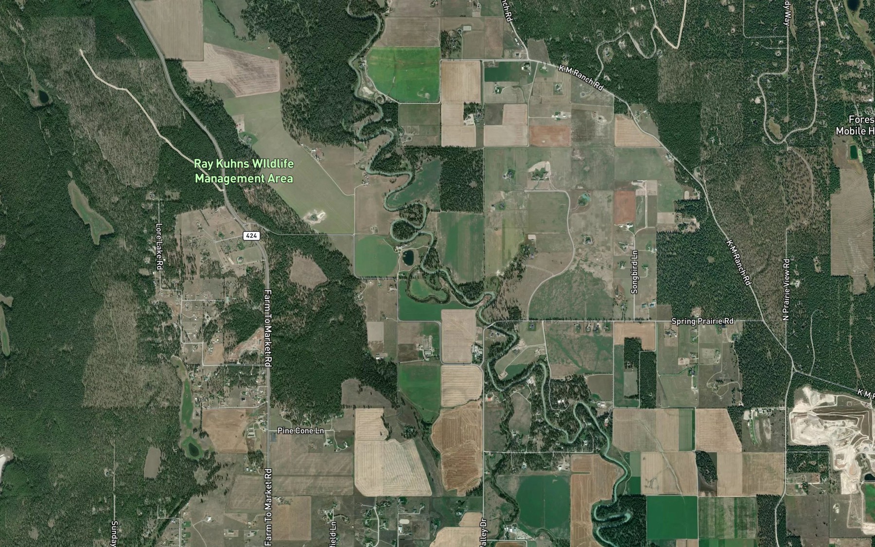 Satellite map of the Lost Creek