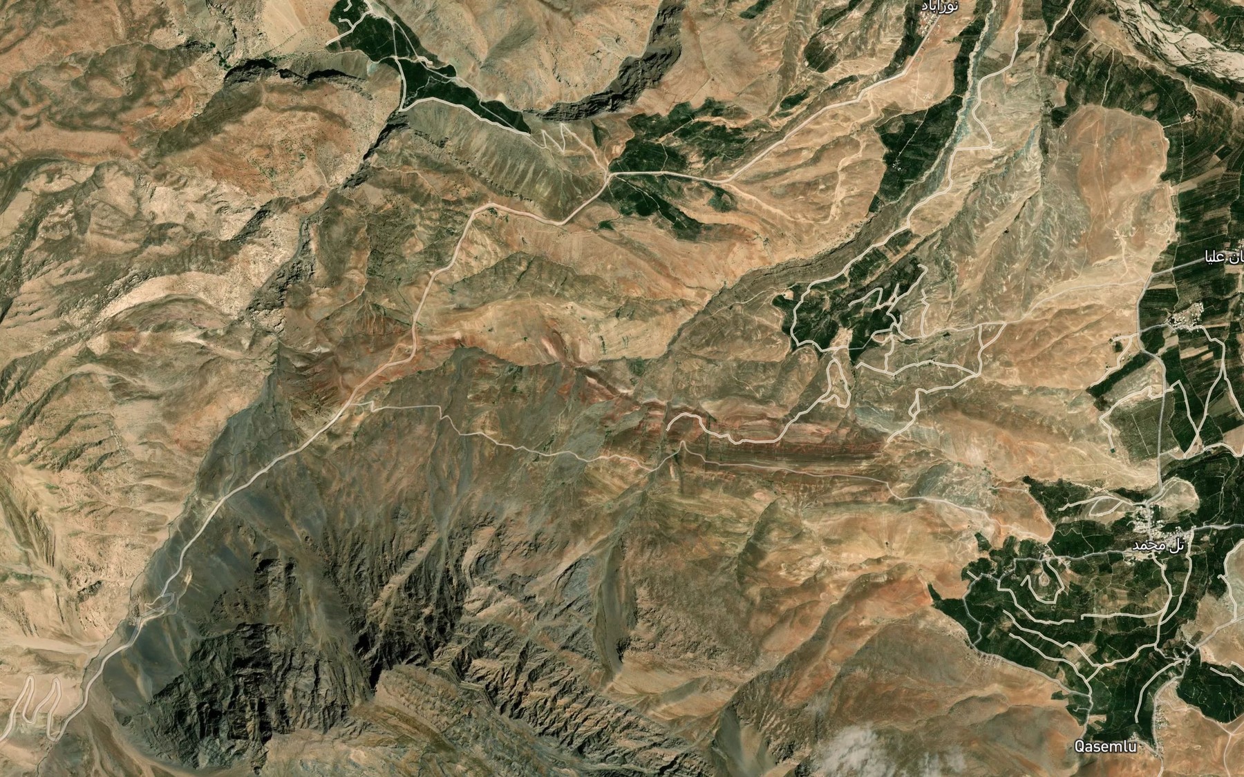 Satellite map of the Cheshmeh-ye Qareh Chaman