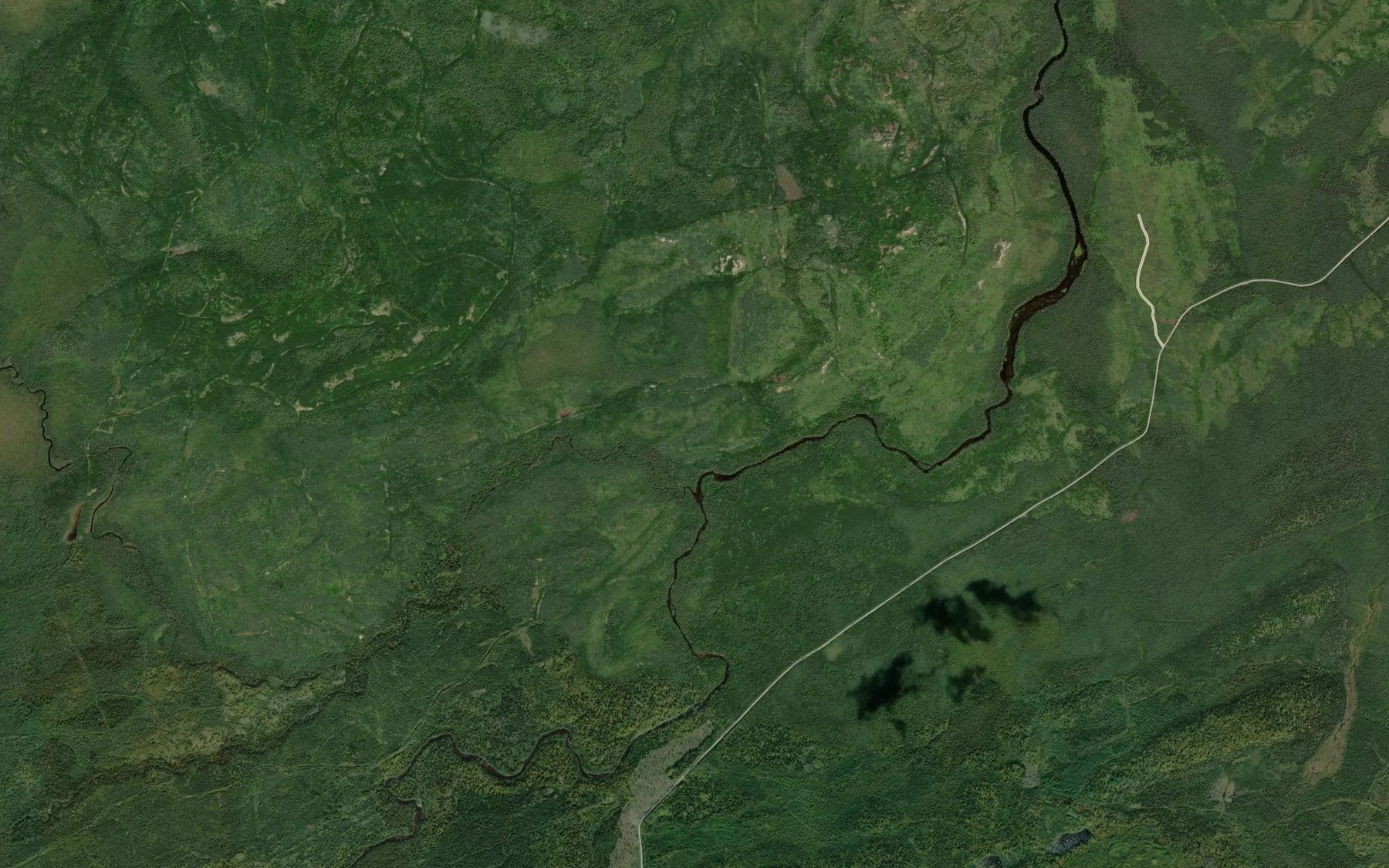 Satellite map of the Little Poshkokagan Creek