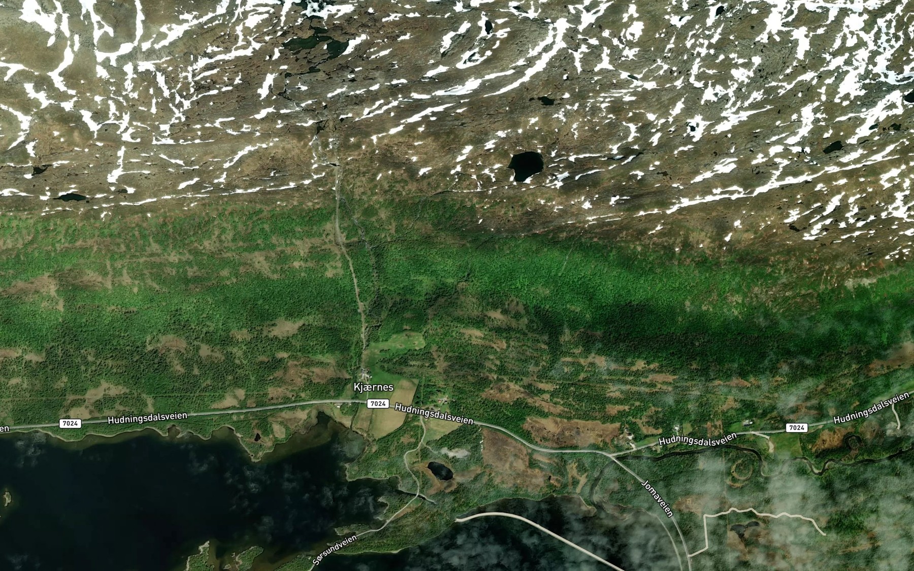 Satellite map of the Styggbekken