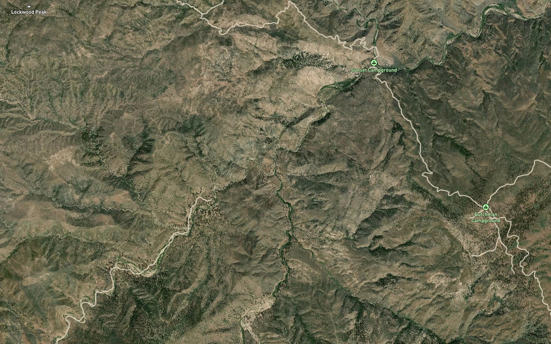 Satellite map of the Mutau Creek