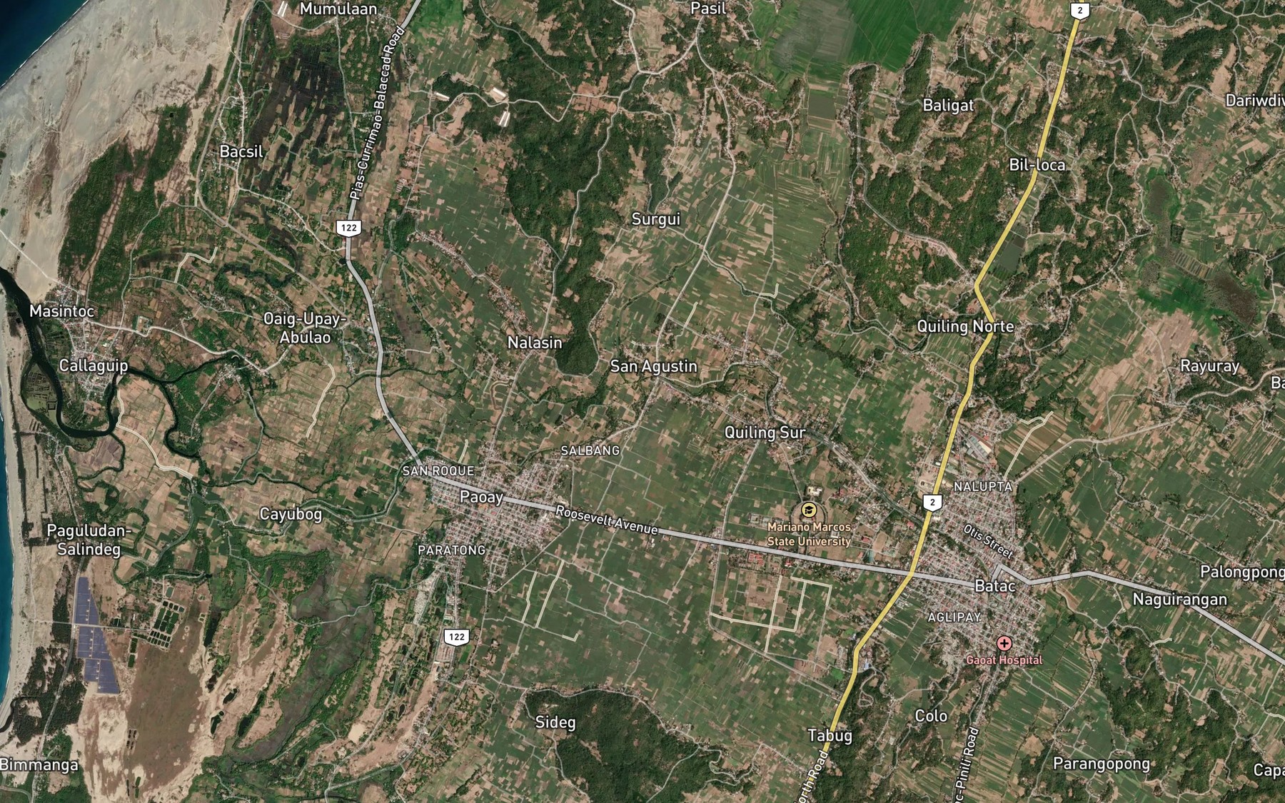 Satellite map of the Taytay Creek