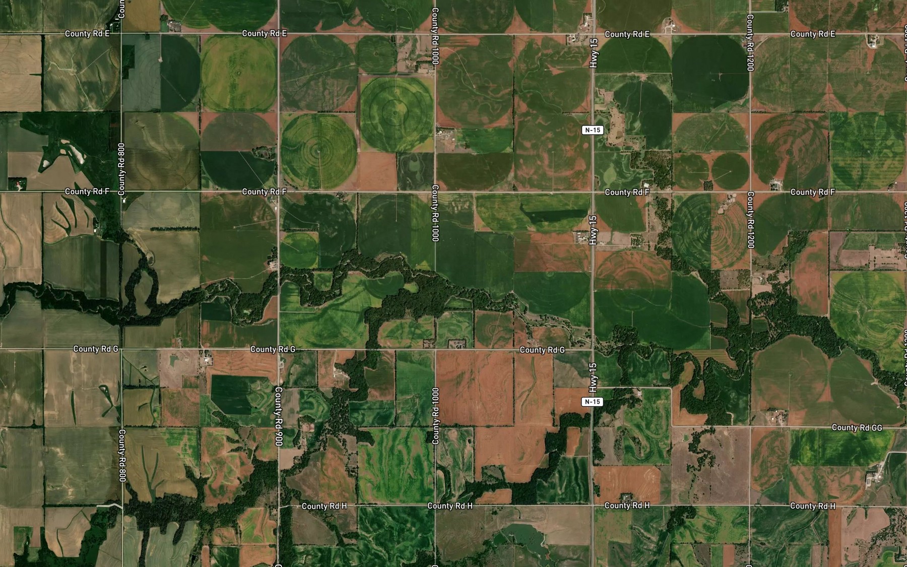 Satellite map of the Dry Branch