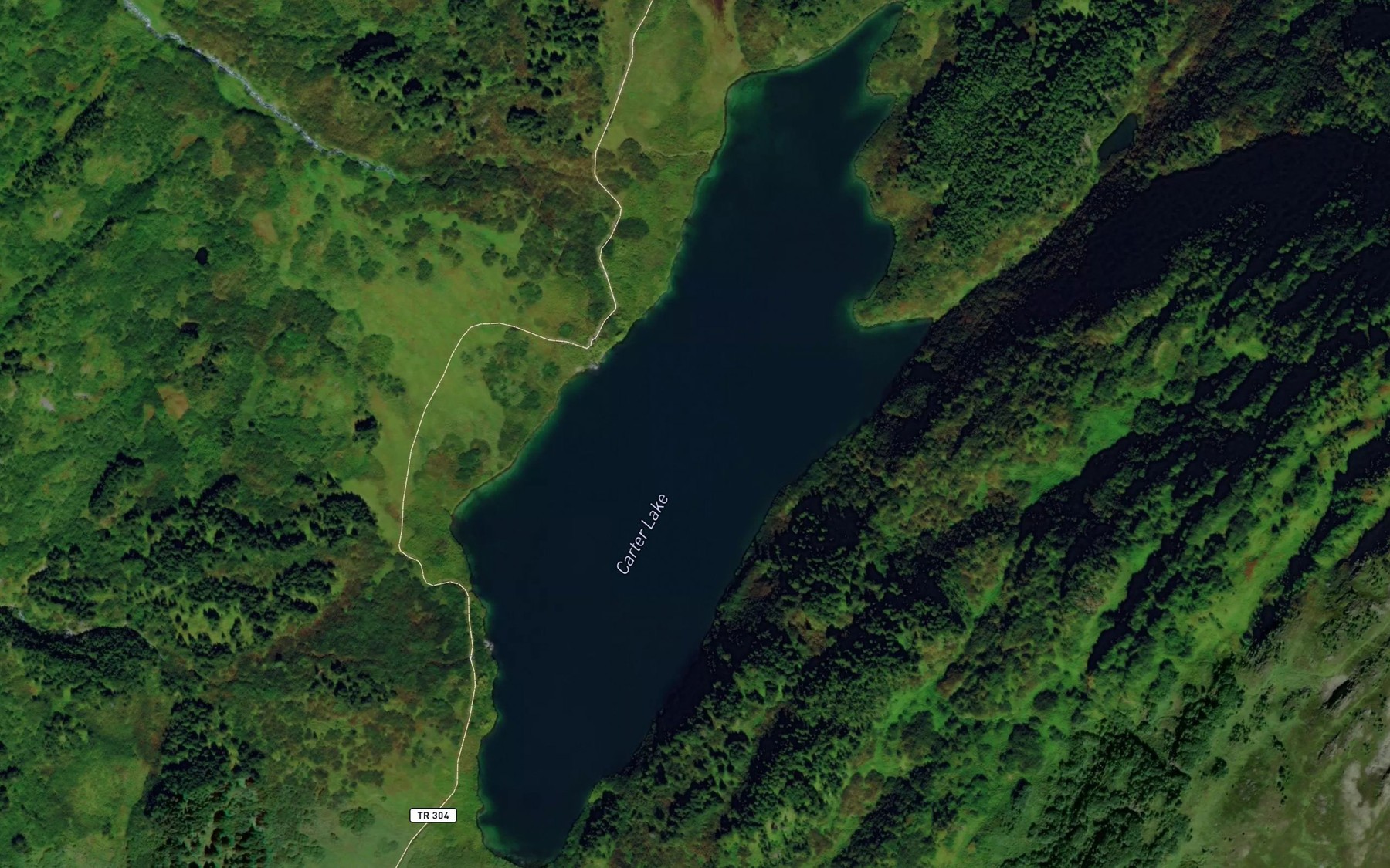 Satellite map of the Carter Lake