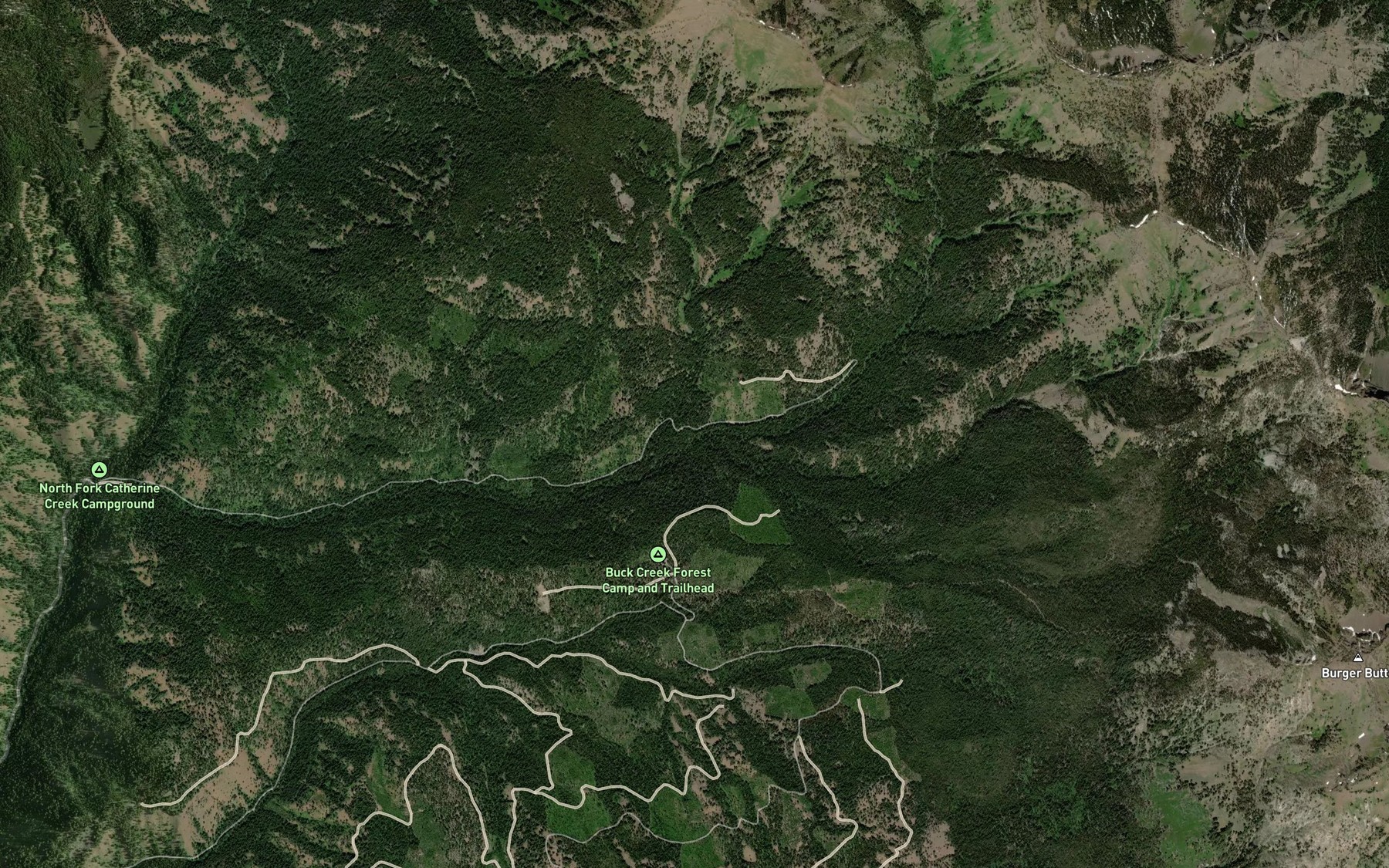 Satellite map of the Squaw Creek