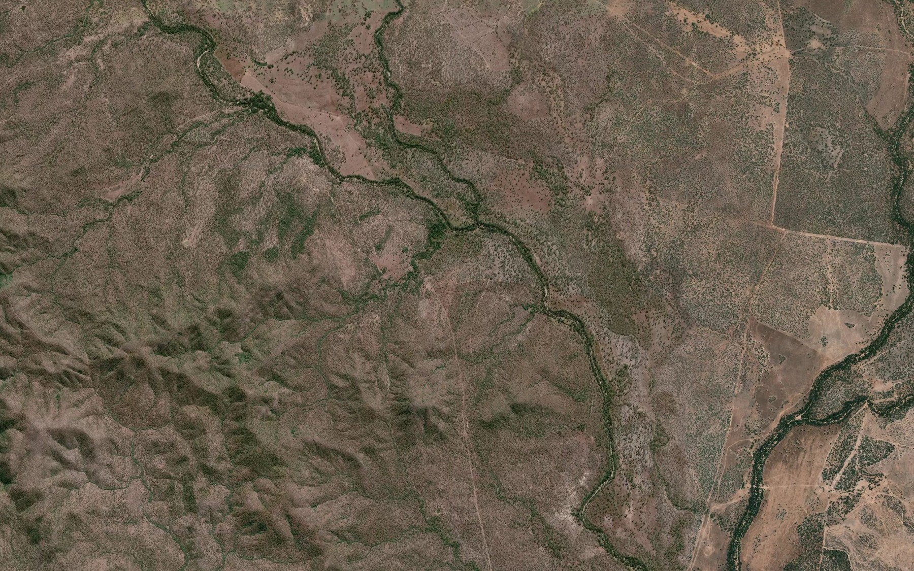 Satellite map of the Cut Creek