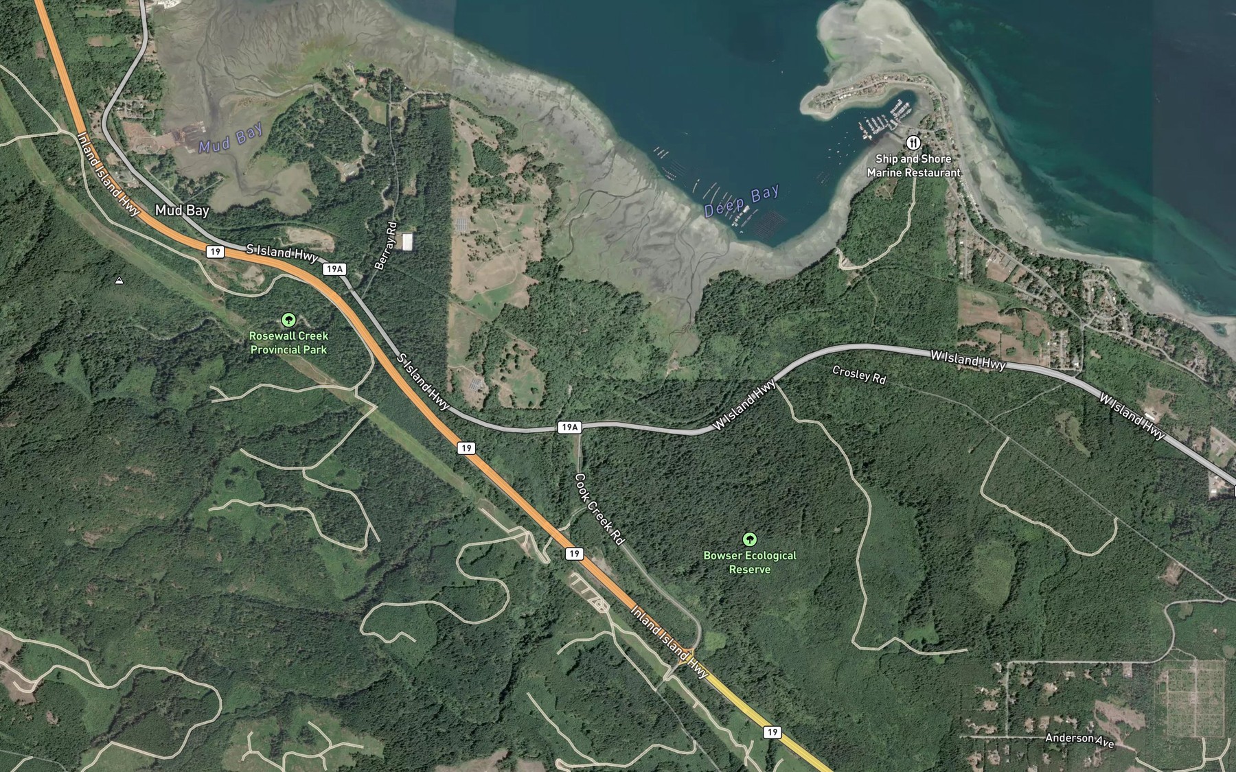 Satellite map of the McNaughton Creek