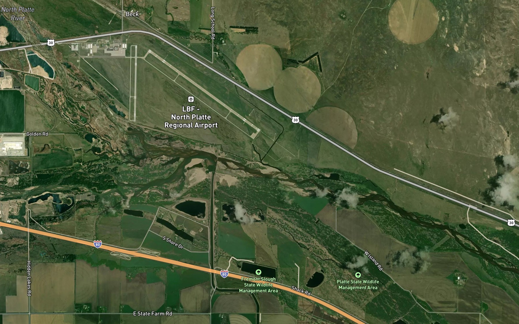 Satellite map of the White Horse Creek