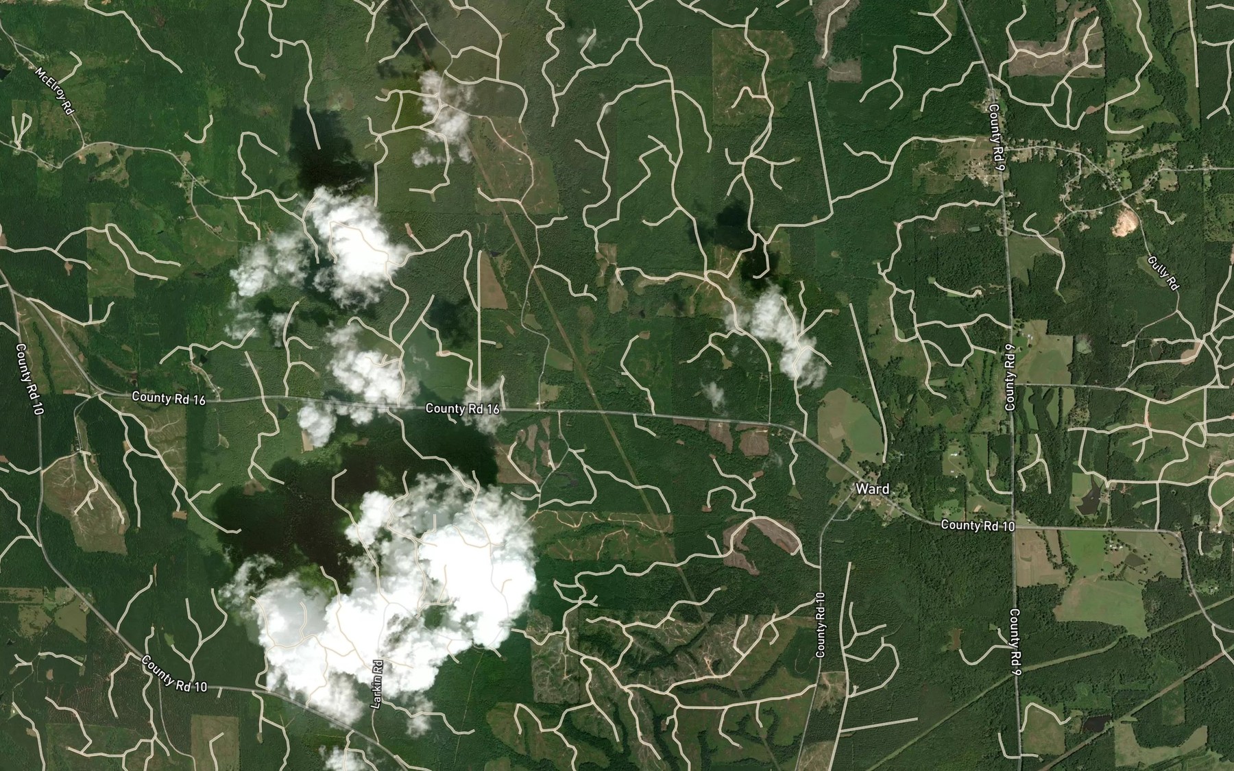 Satellite map of the Bogan Branch