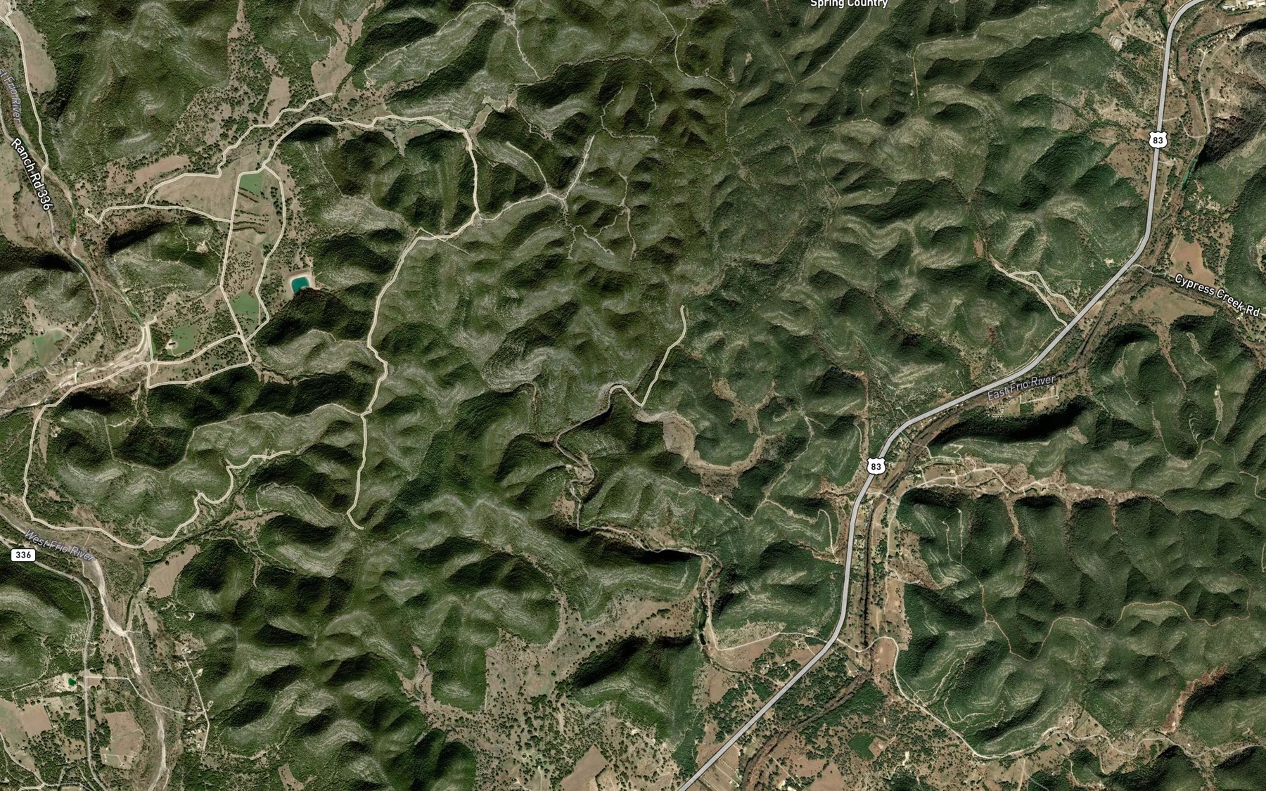 Satellite map of the East Indian Creek
