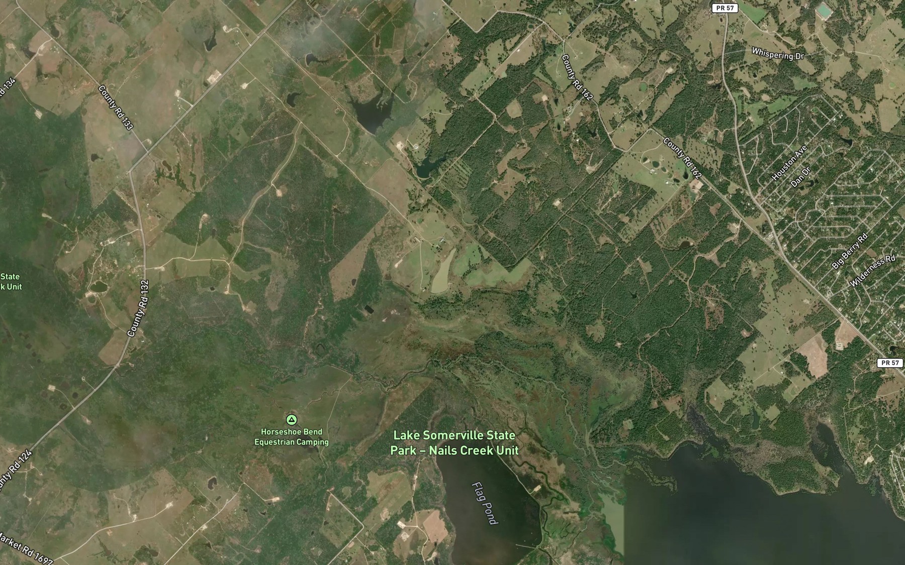 Satellite map of the Newman Lake