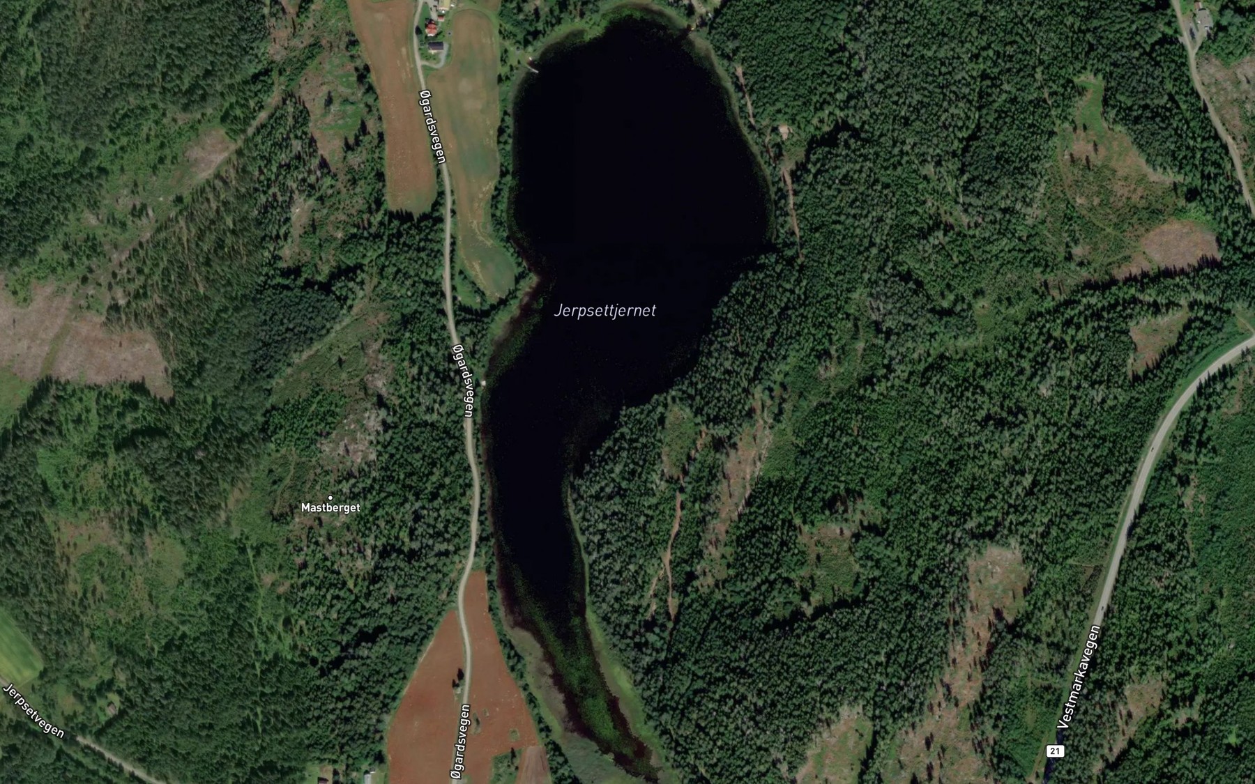 Satellite map of the Jerpsettjern