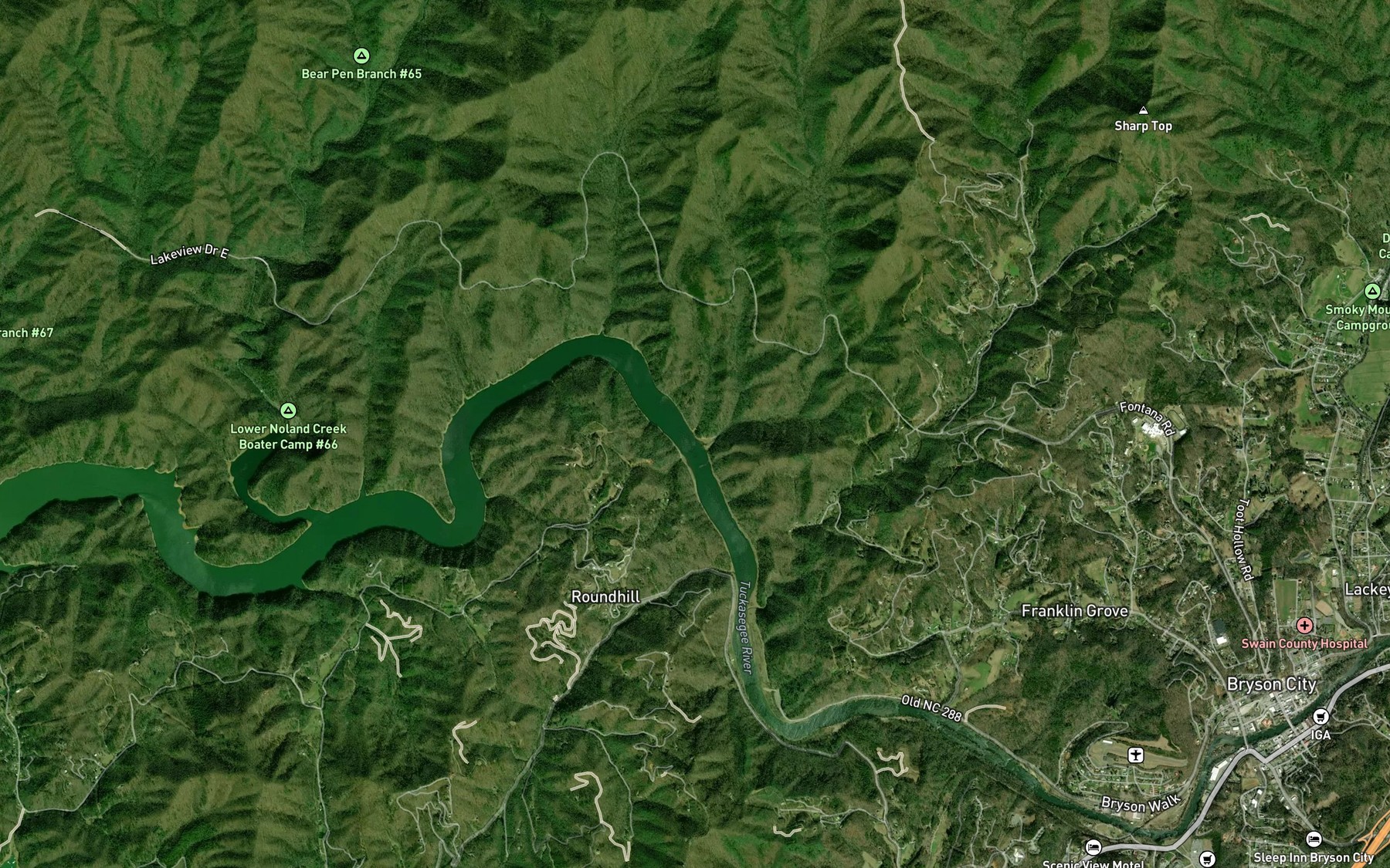 Satellite map of the Little Peachtree Creek