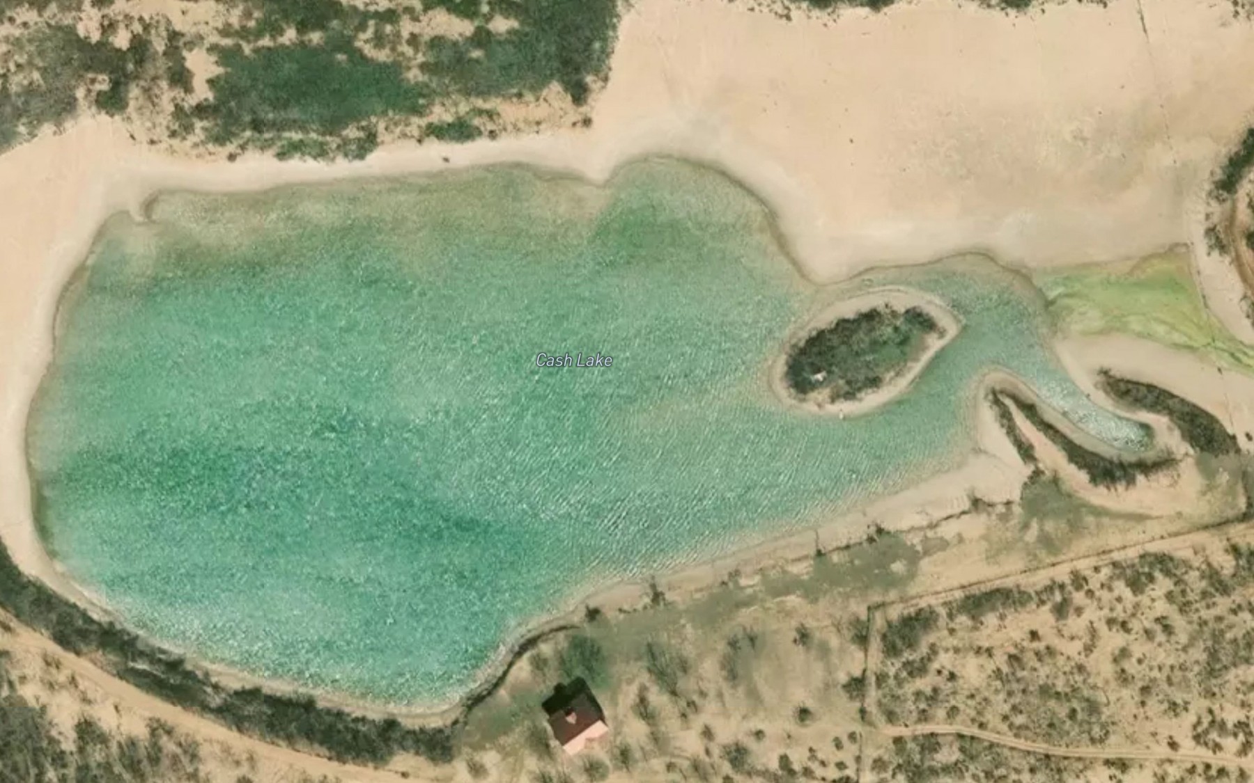 Satellite map of the Cash Lake