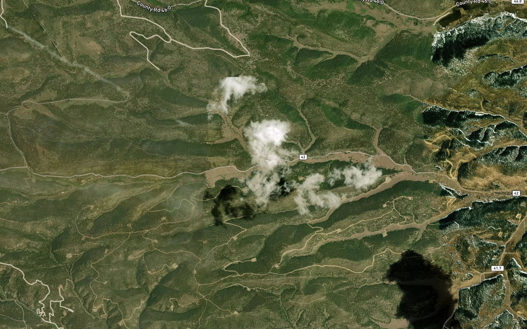 Satellite map of the Rito Seco Creek