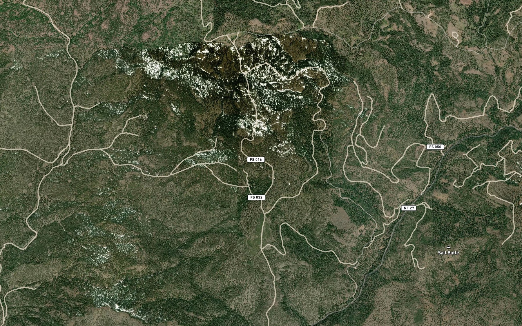 Satellite map of the Upper Ray Spring