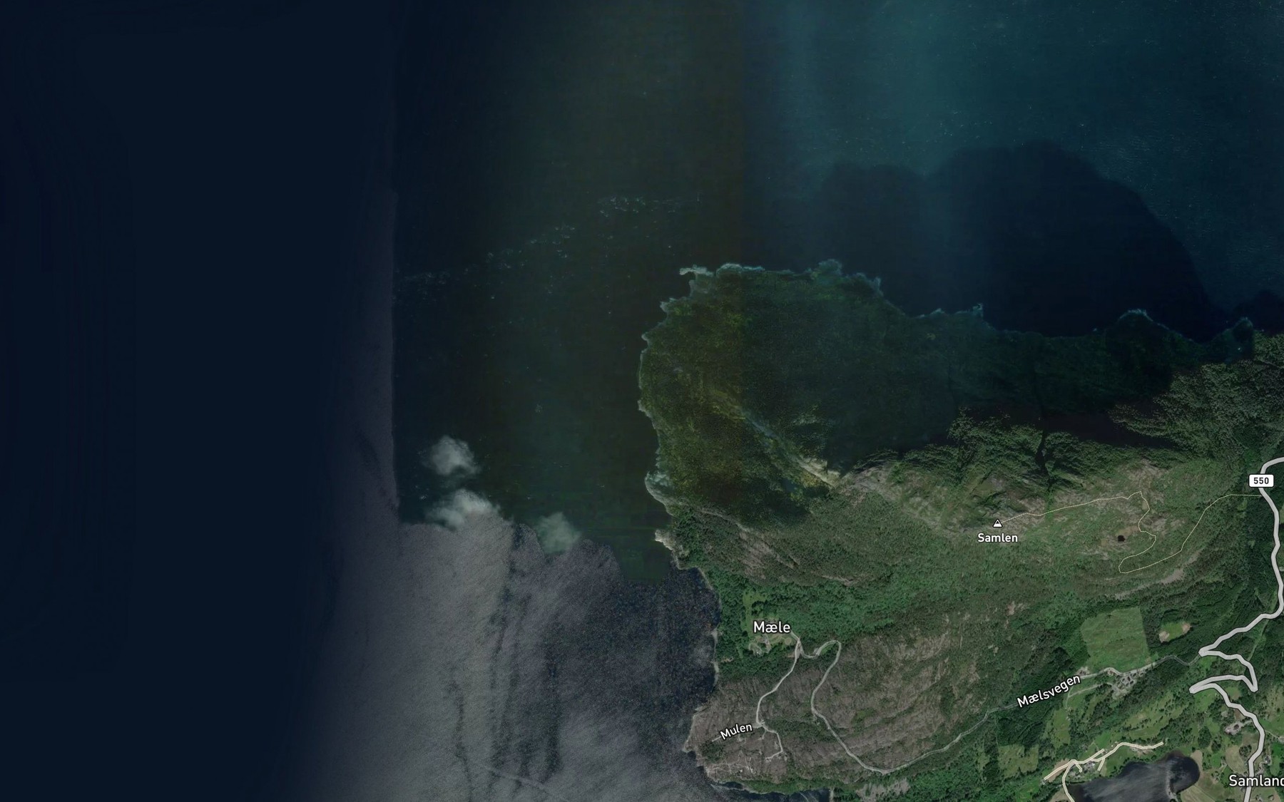 Satellite map of the Langneset