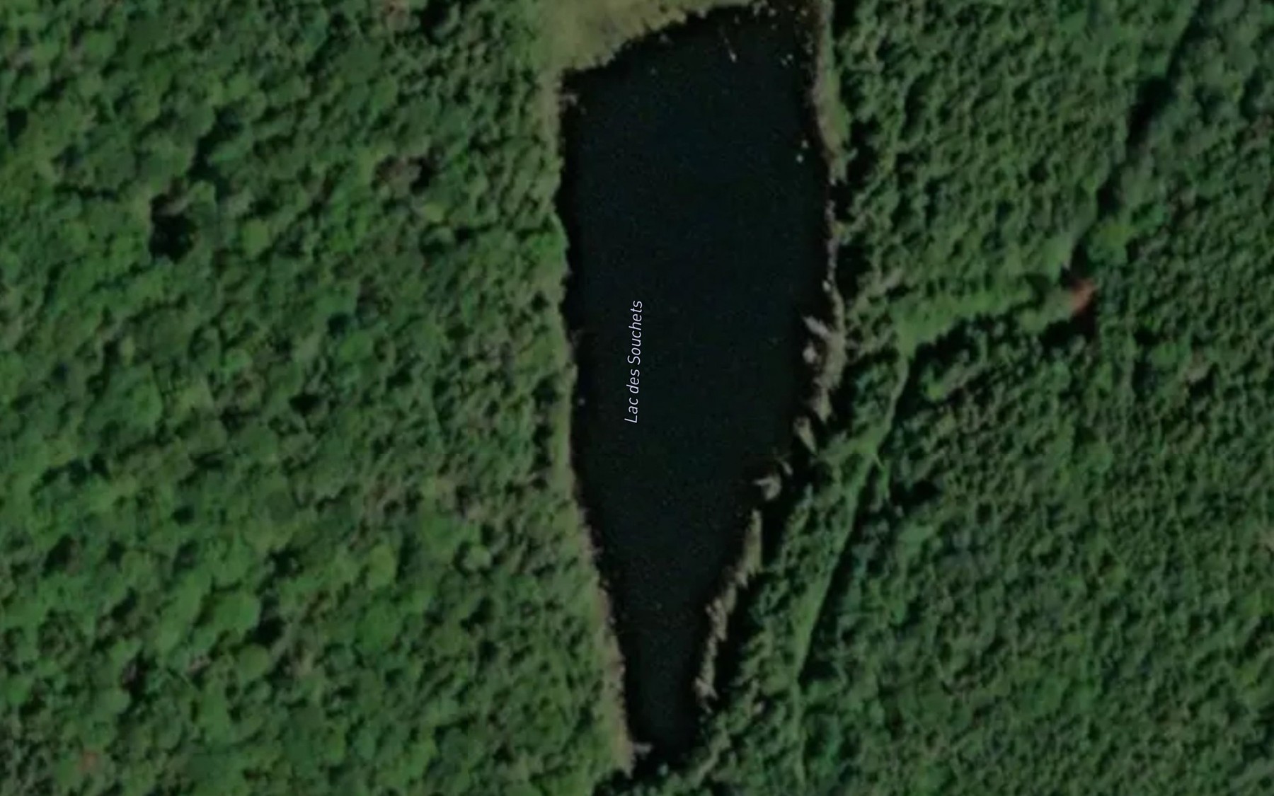 Satellite map of the Lac des Souchets