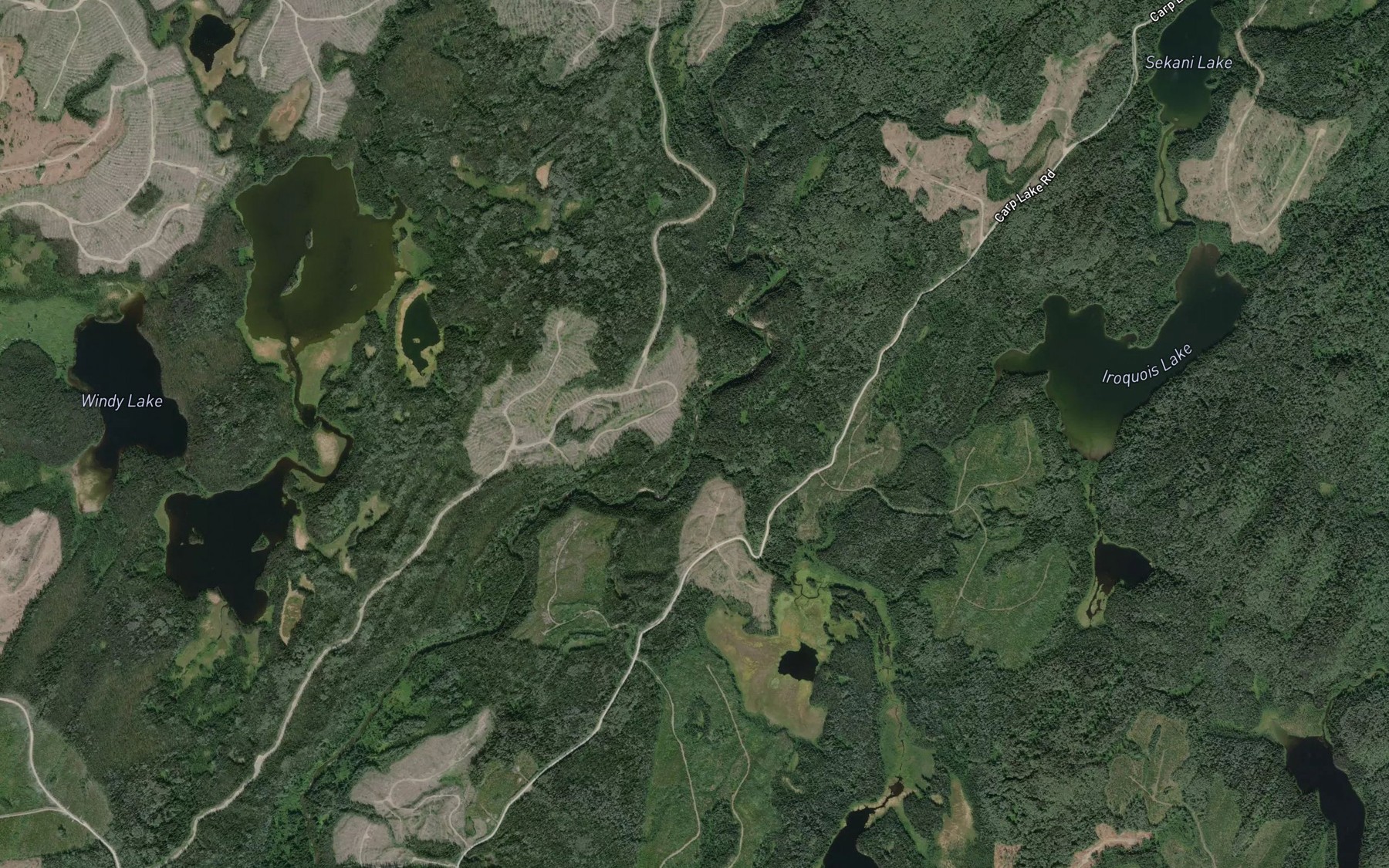 Satellite map of the Iroquois Creek