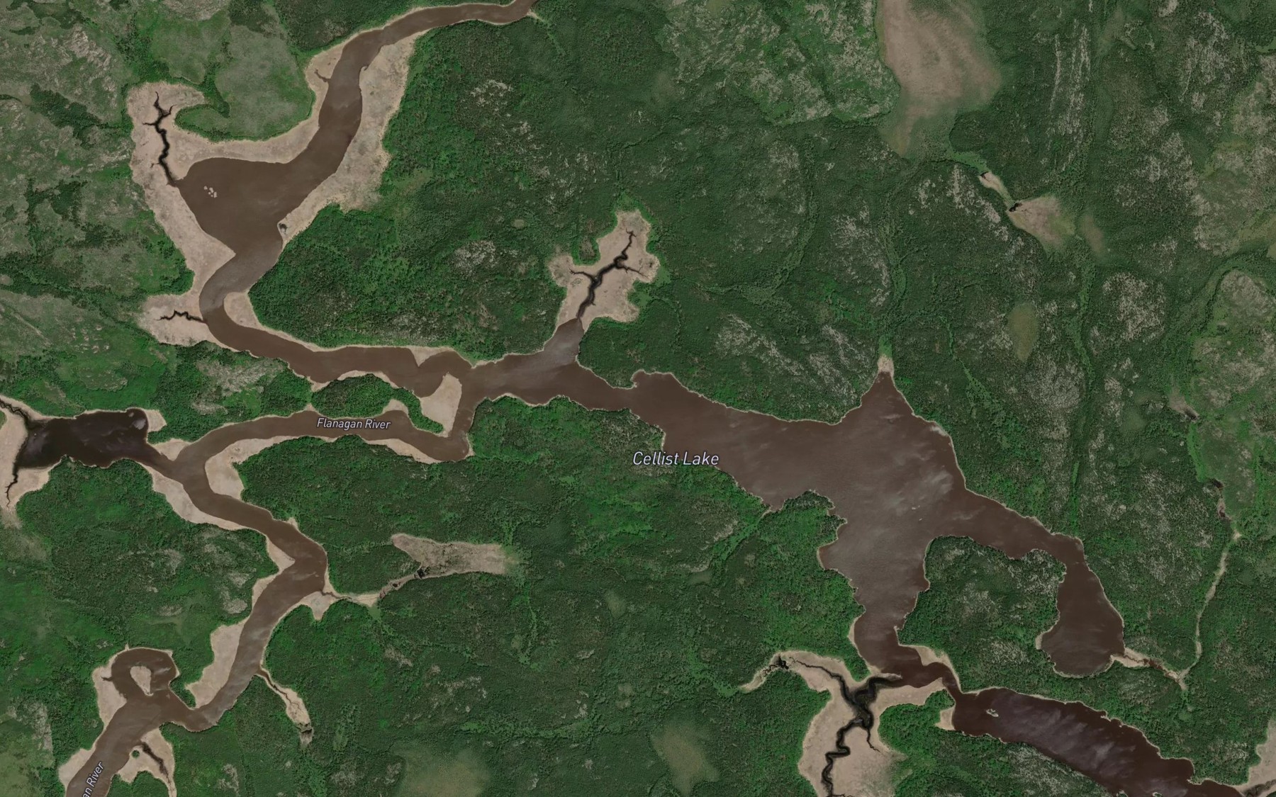 Satellite map of the Cellist Lake