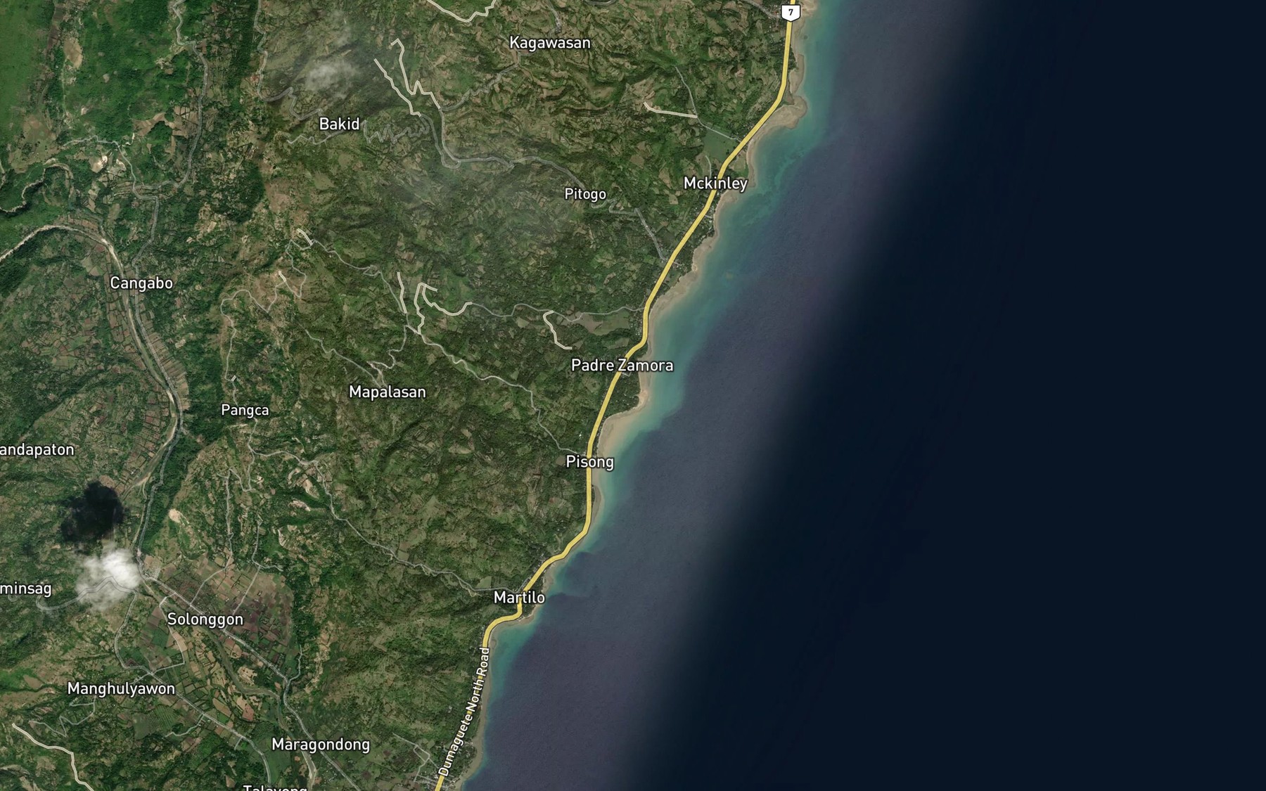 Satellite map of the Padre Zamora River