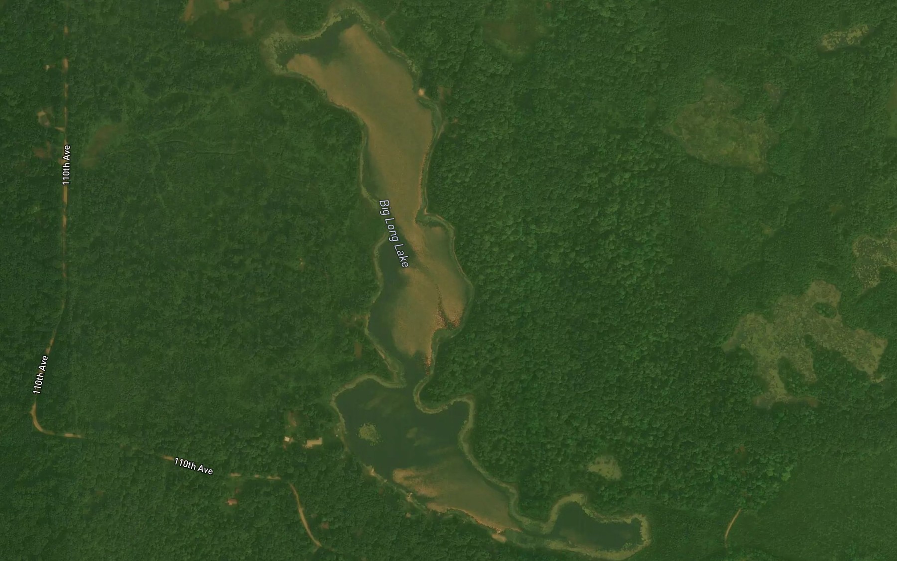 Satellite map of the Big Long Lake