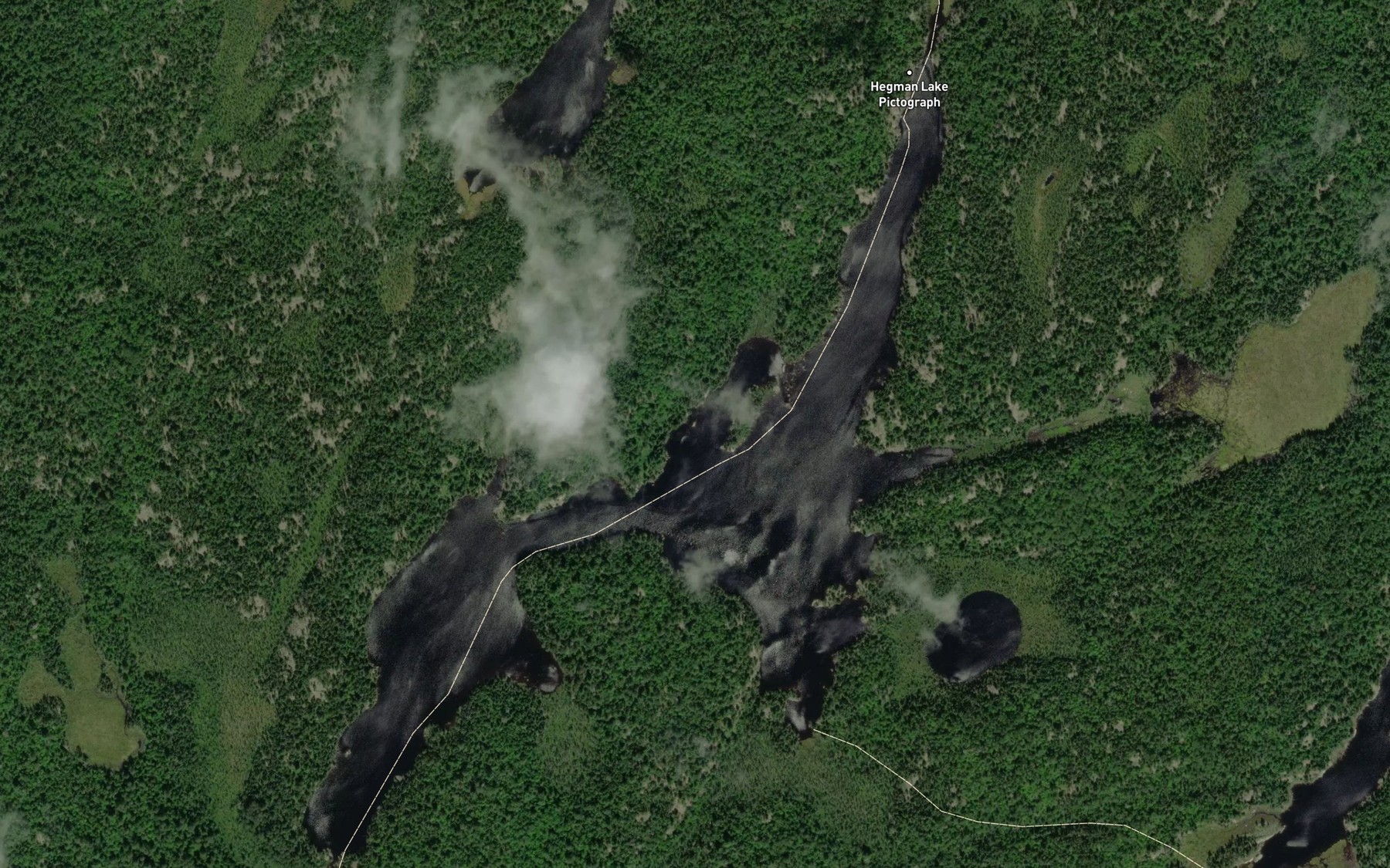 Satellite map of the North Hegman Lake
