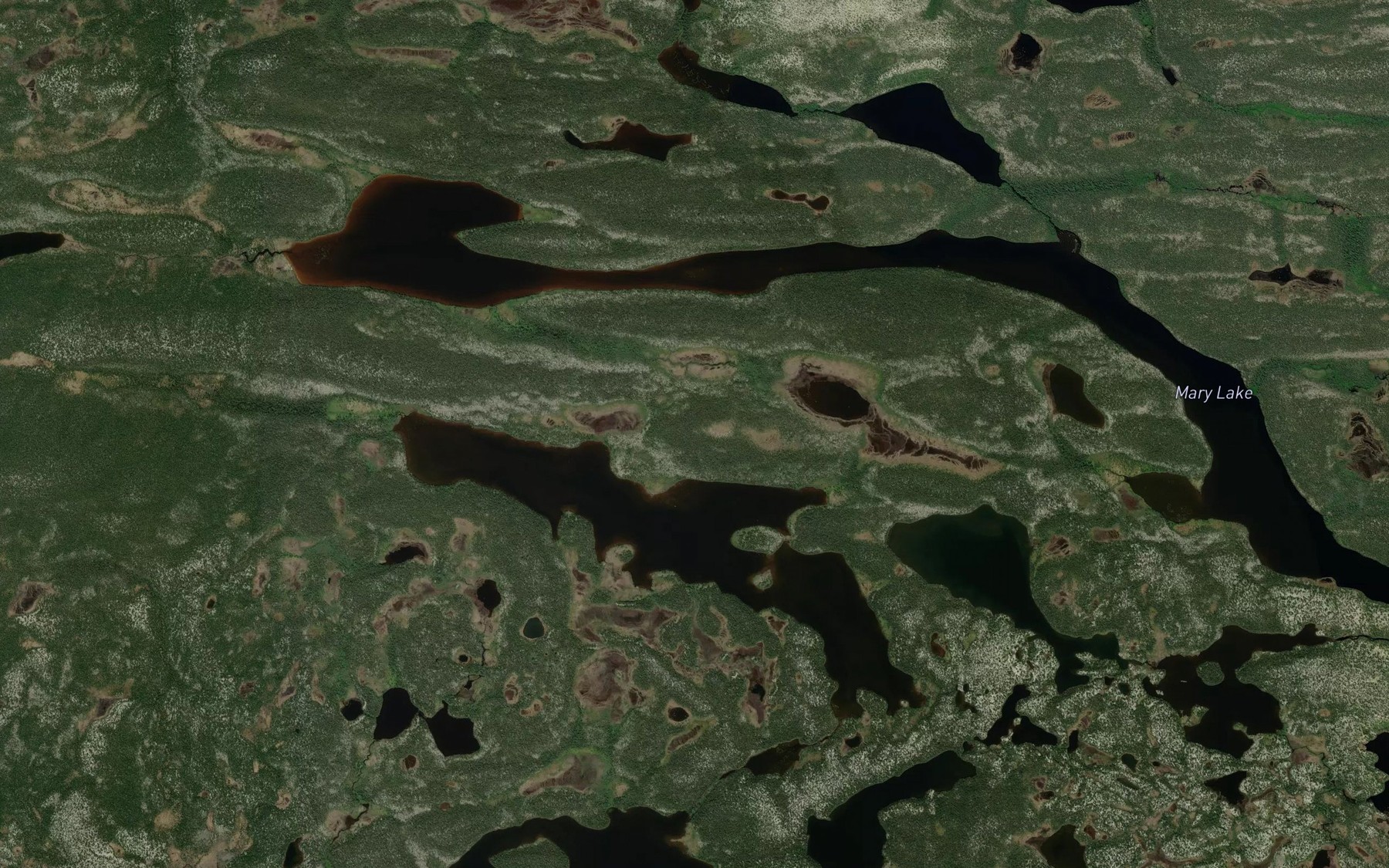 Satellite map of the Mary Lake