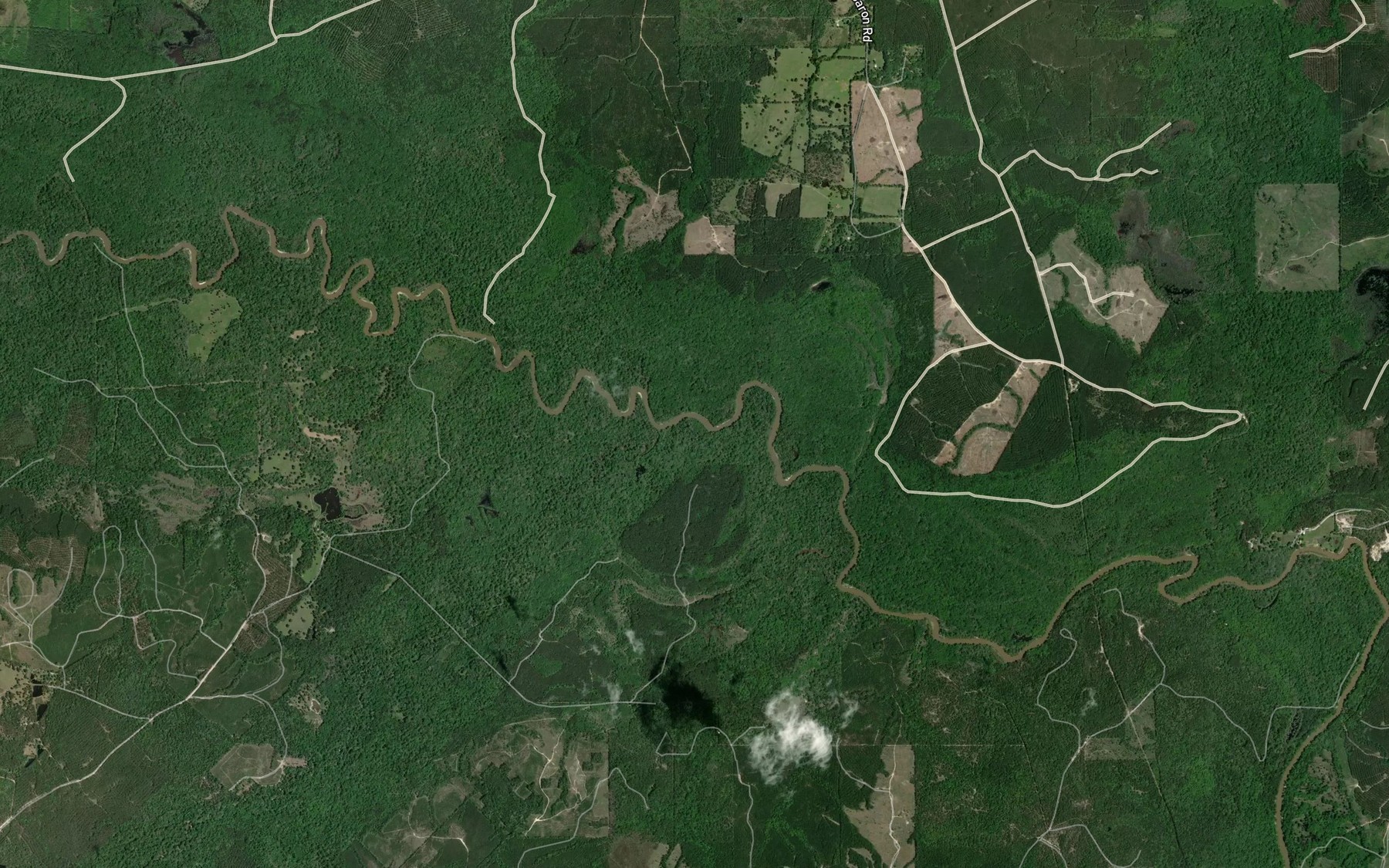 Satellite map of the Russell Creek
