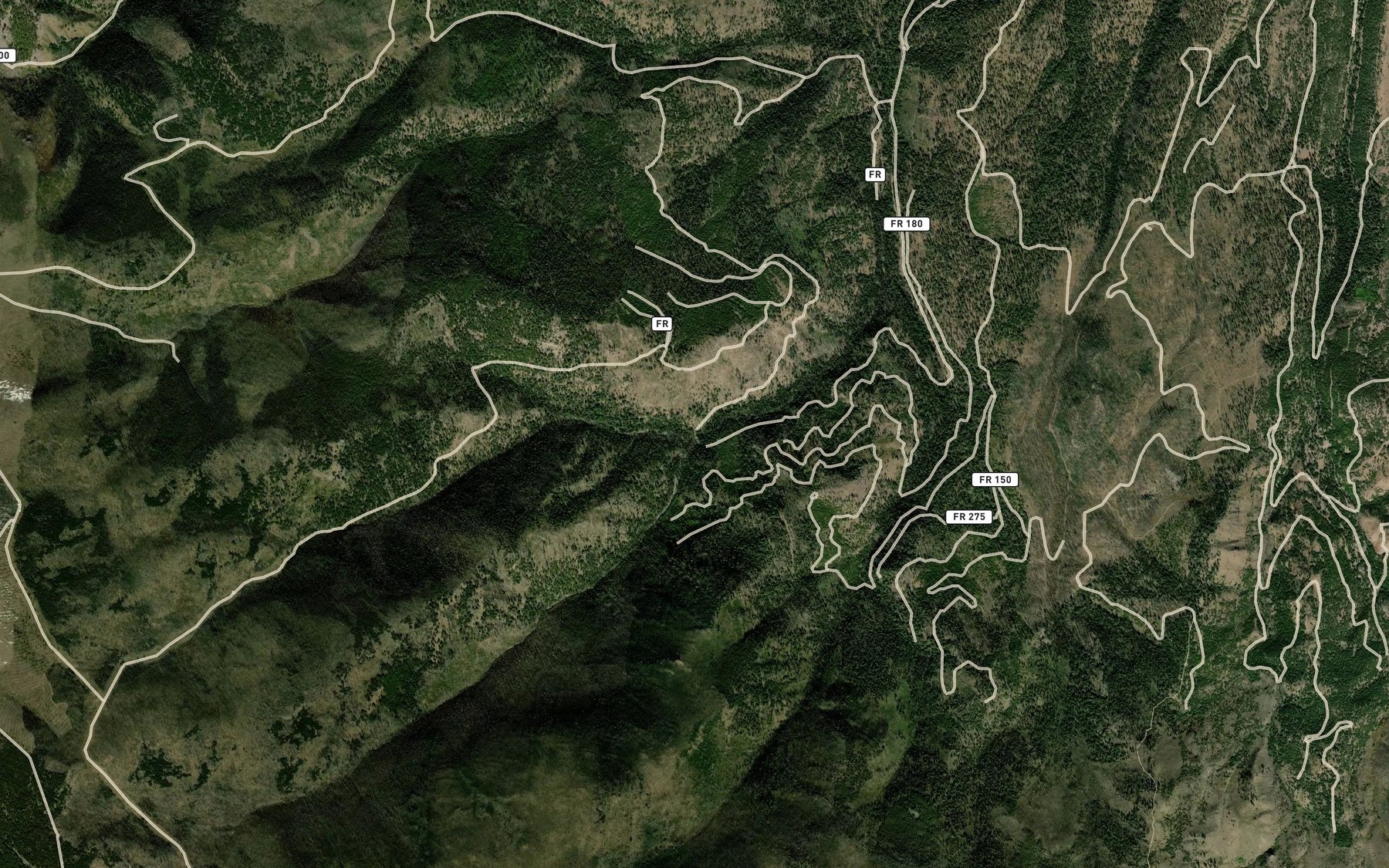 Satellite map of the Lookout Creek