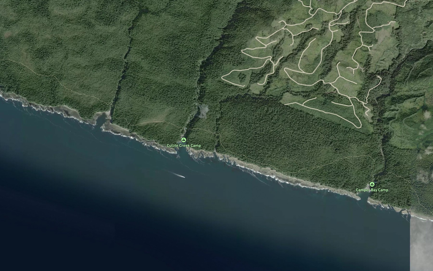 Satellite map of the Sandstone Creek